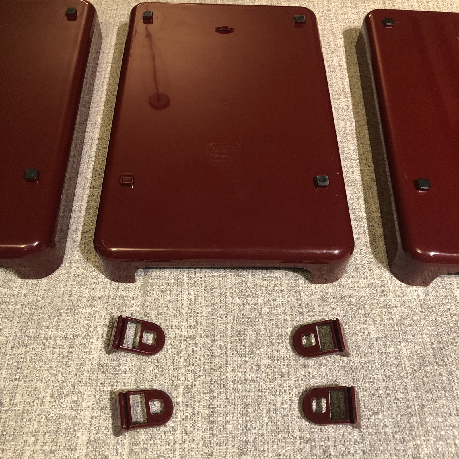 VTG 80s TENEX 200 Class Stacking Legal Size 3 Tier Office Desk Tray Set Burgundy