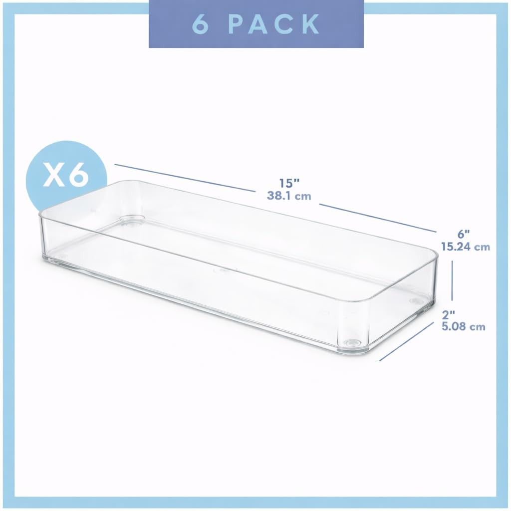 Plastic Clear Acrylic Drawer Organizers. Bathroom, Kitchen, Bedroom, Utensils…
