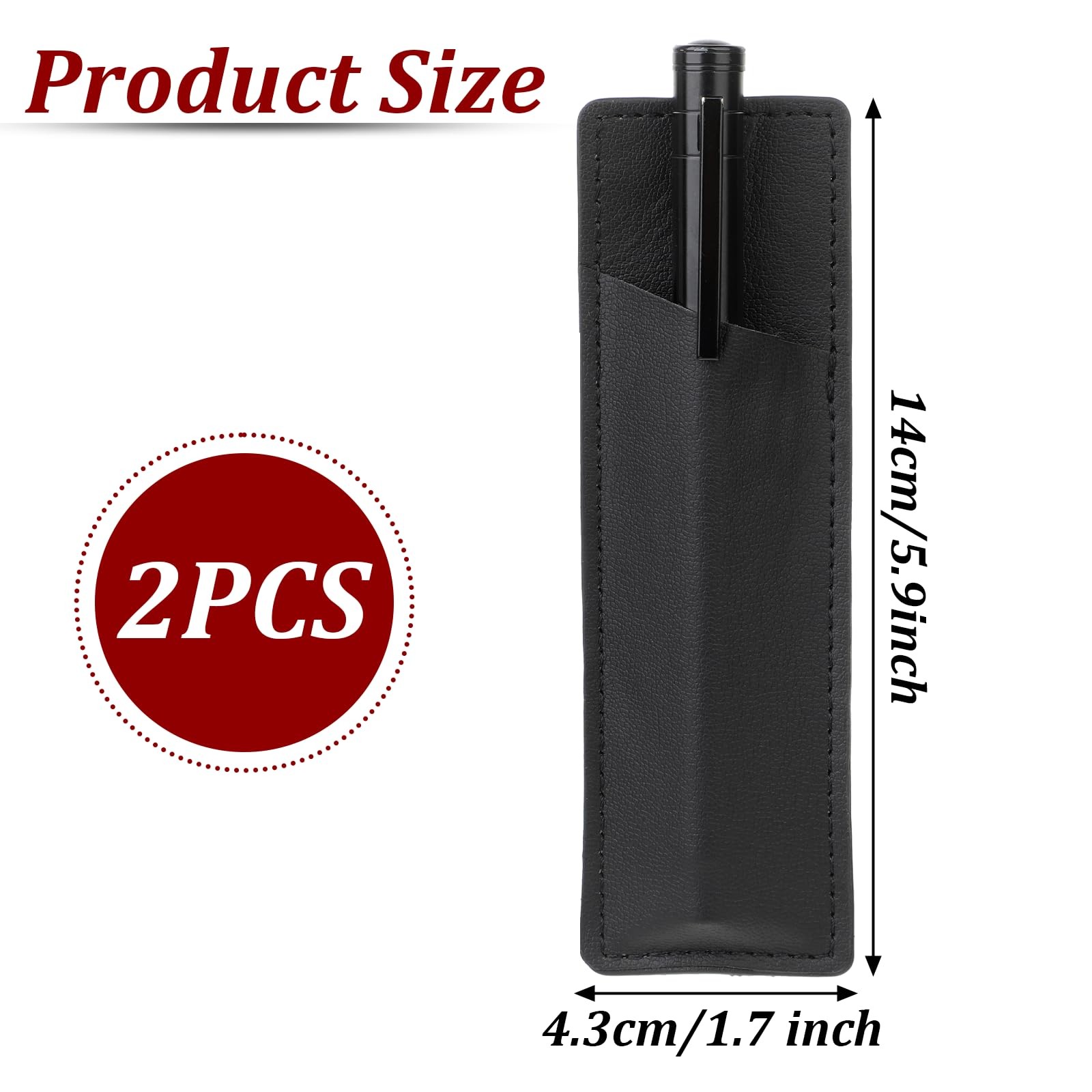 2 Pcs Leather Magnetic Pen Holder, PU Leather Magnet Pen Pouch for Fridge or …