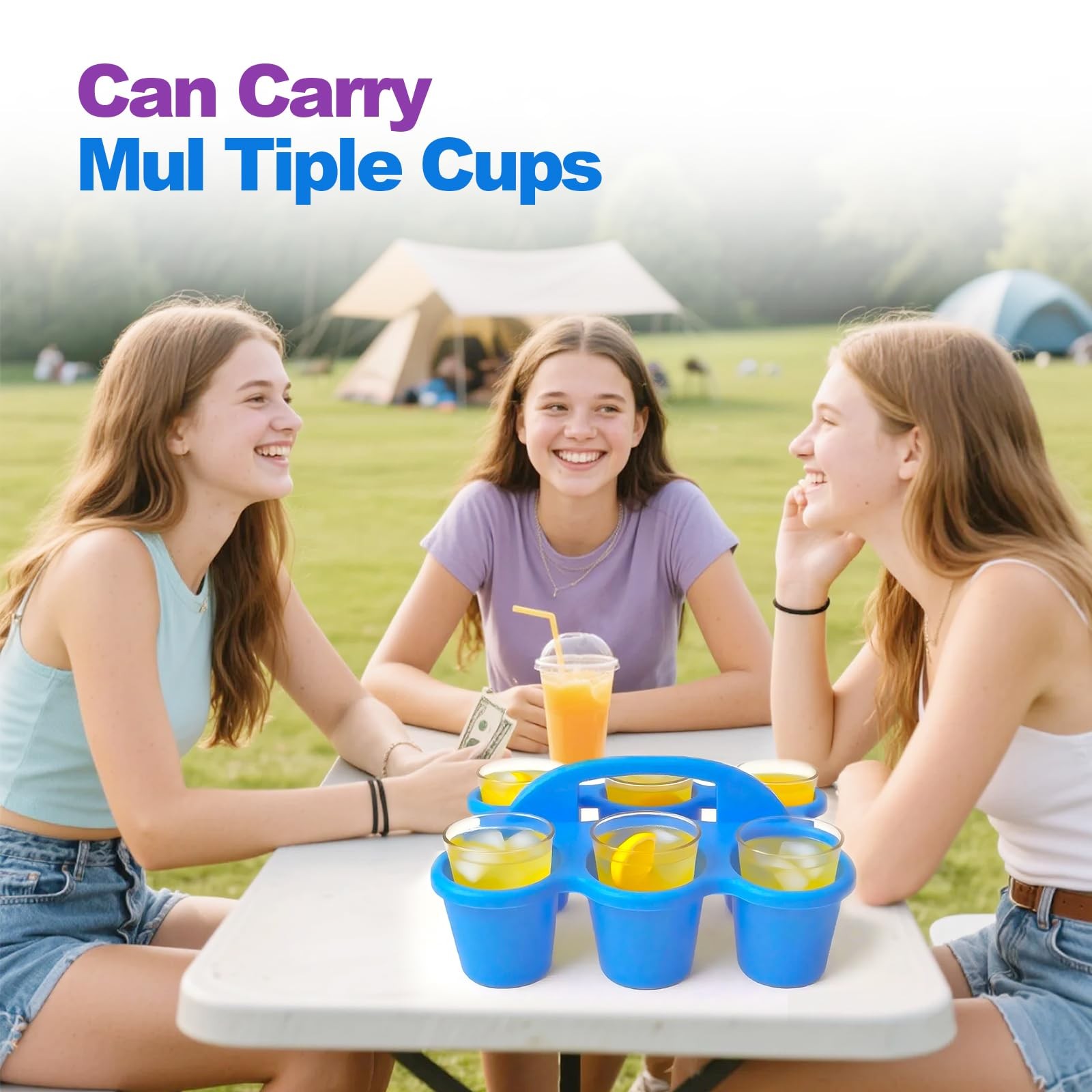 Multicolor Pencil Holders for Desk, 6-Cup Classroom Caddy with Handles, Durab…