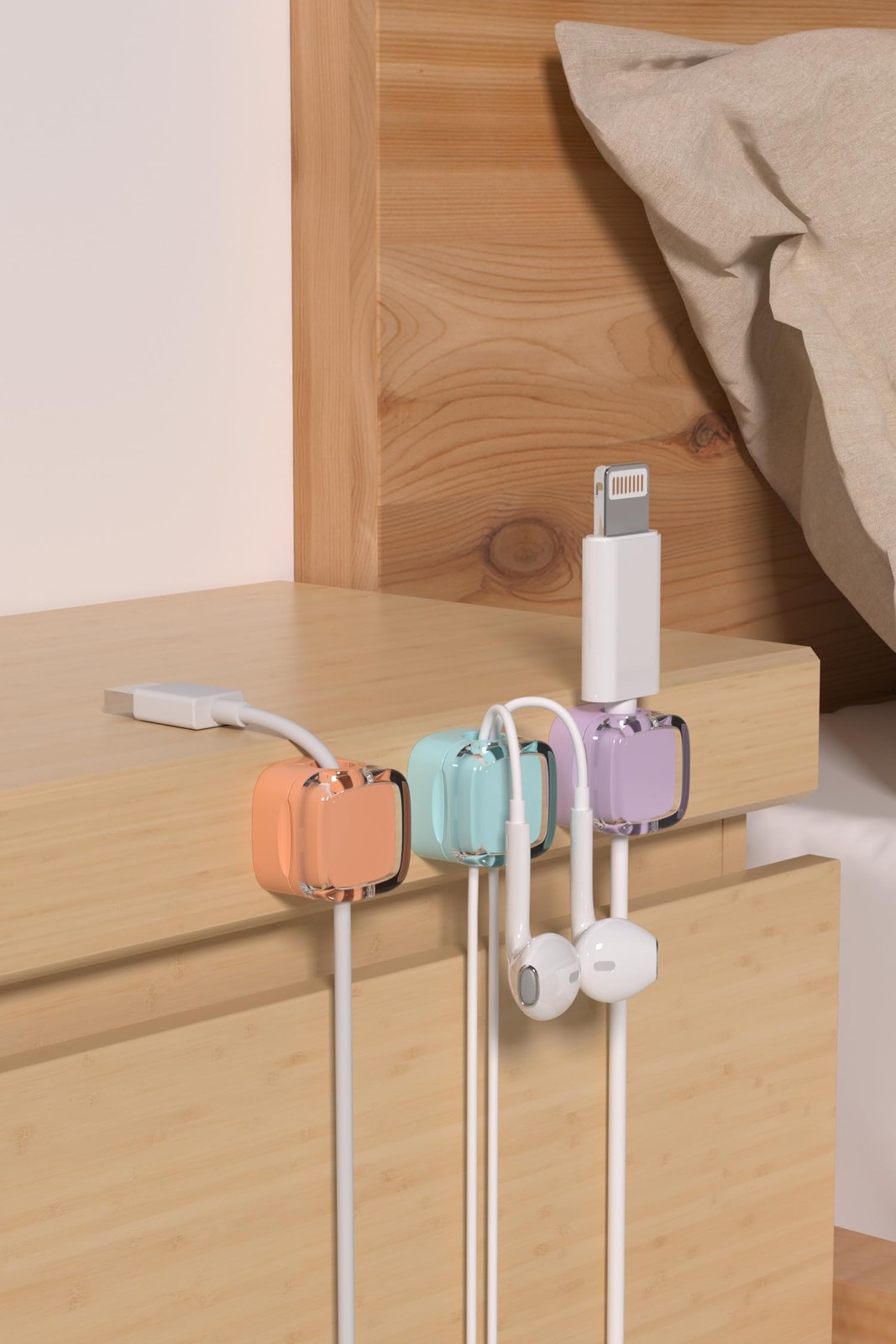 6 Pack Magnetic Cord Organizer & Cable Clips – Adjustable Under Color Mixed