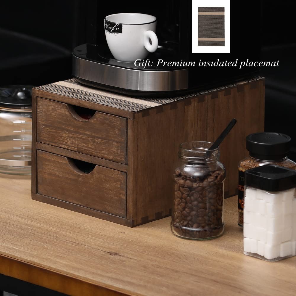 DDYURI Drawer Organizer Coffee Pod Holder – Kitchen Cutlery Storage Dark