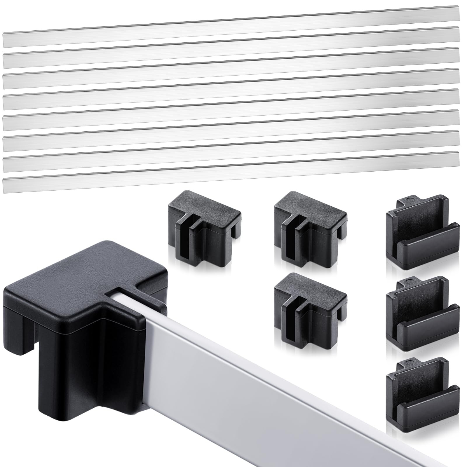 Epakh 24 Pcs Hanging File Cabinet Rails 15.75 x 0.59 x 0.13 inches, Black