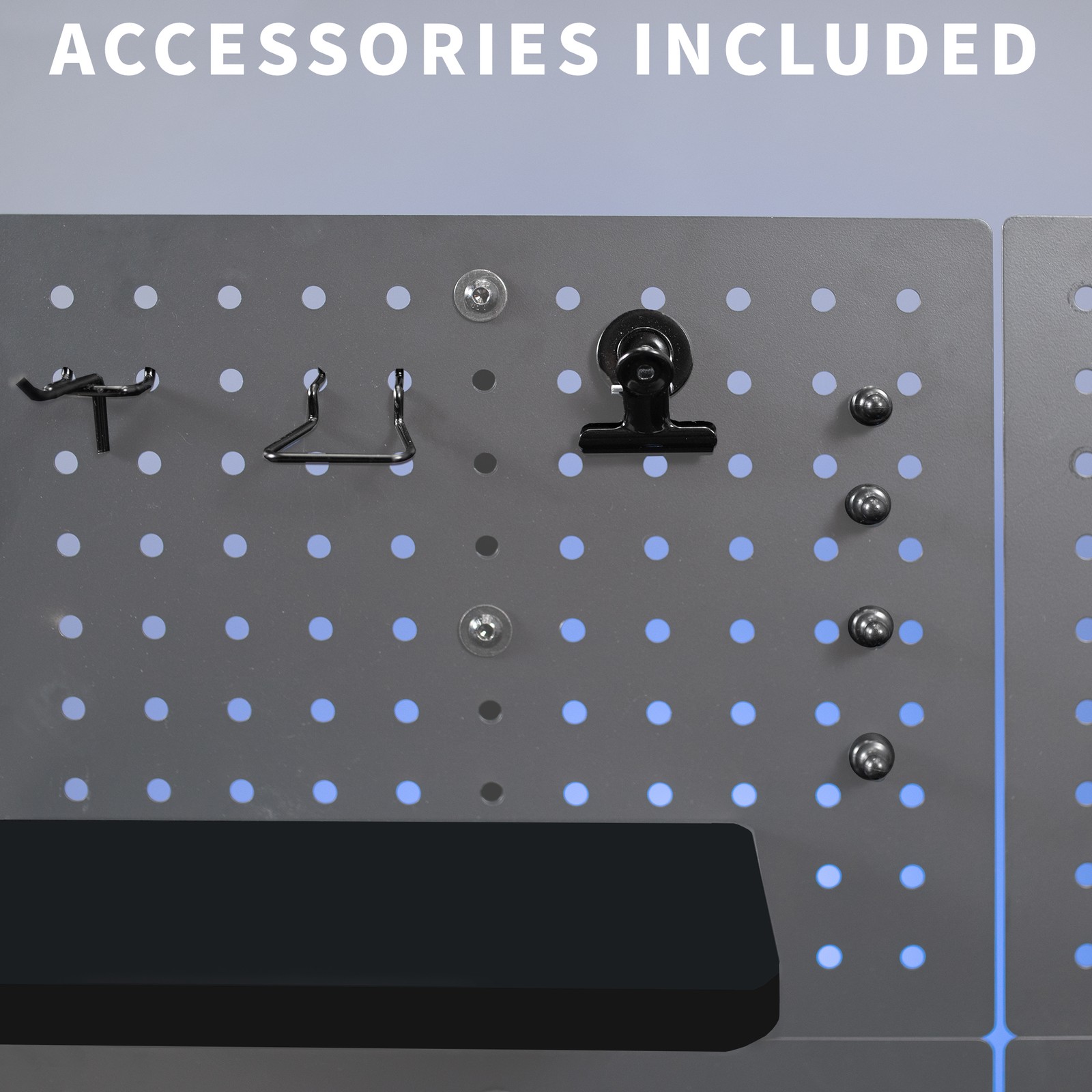 VIVO Steel Clamp-on 12″ x 20″ Desktop Pegboard, Magnetic Privacy Panel
