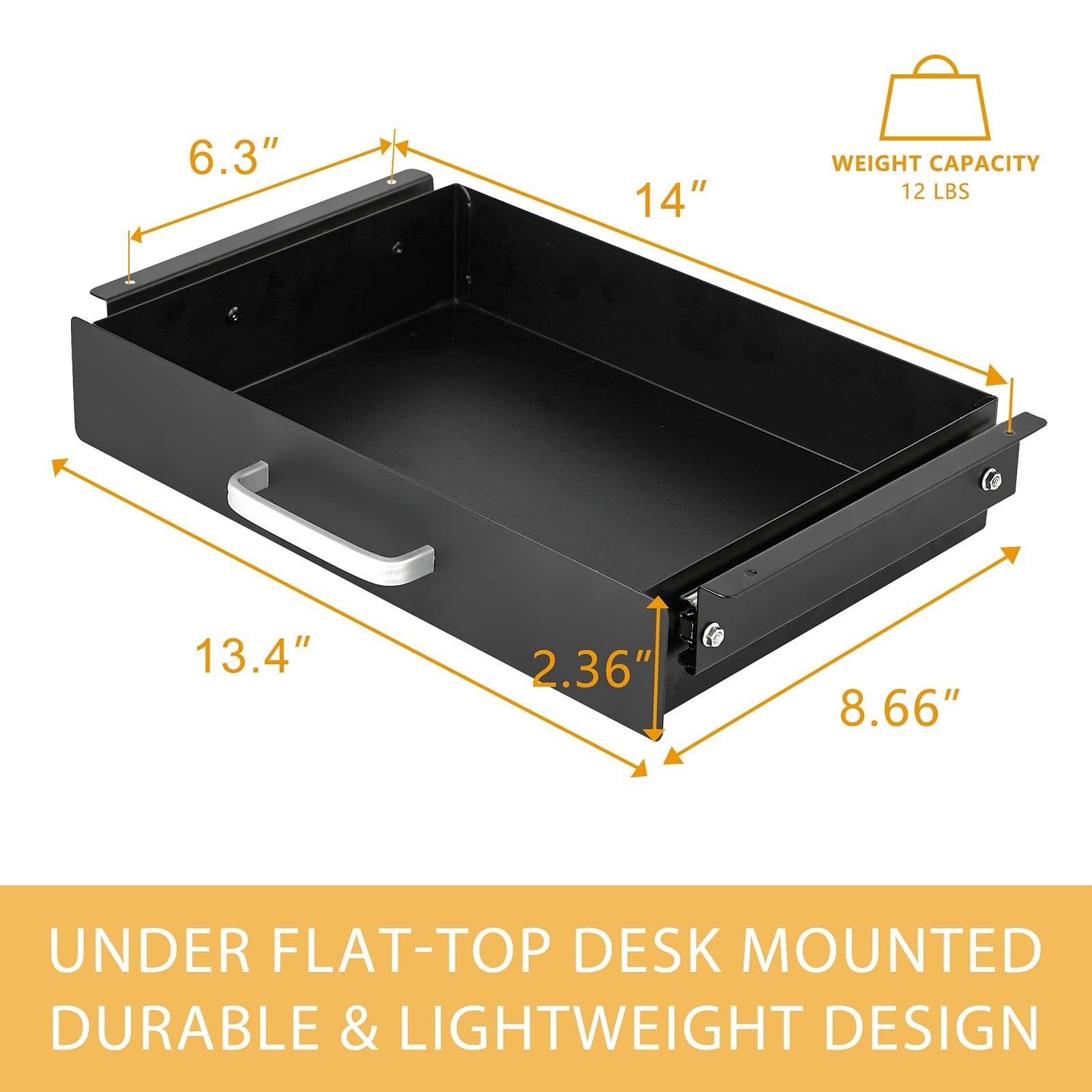 Gome Under Desk Pull-Out Drawer – Storage Organizer Office Mounted, Easy Slid…