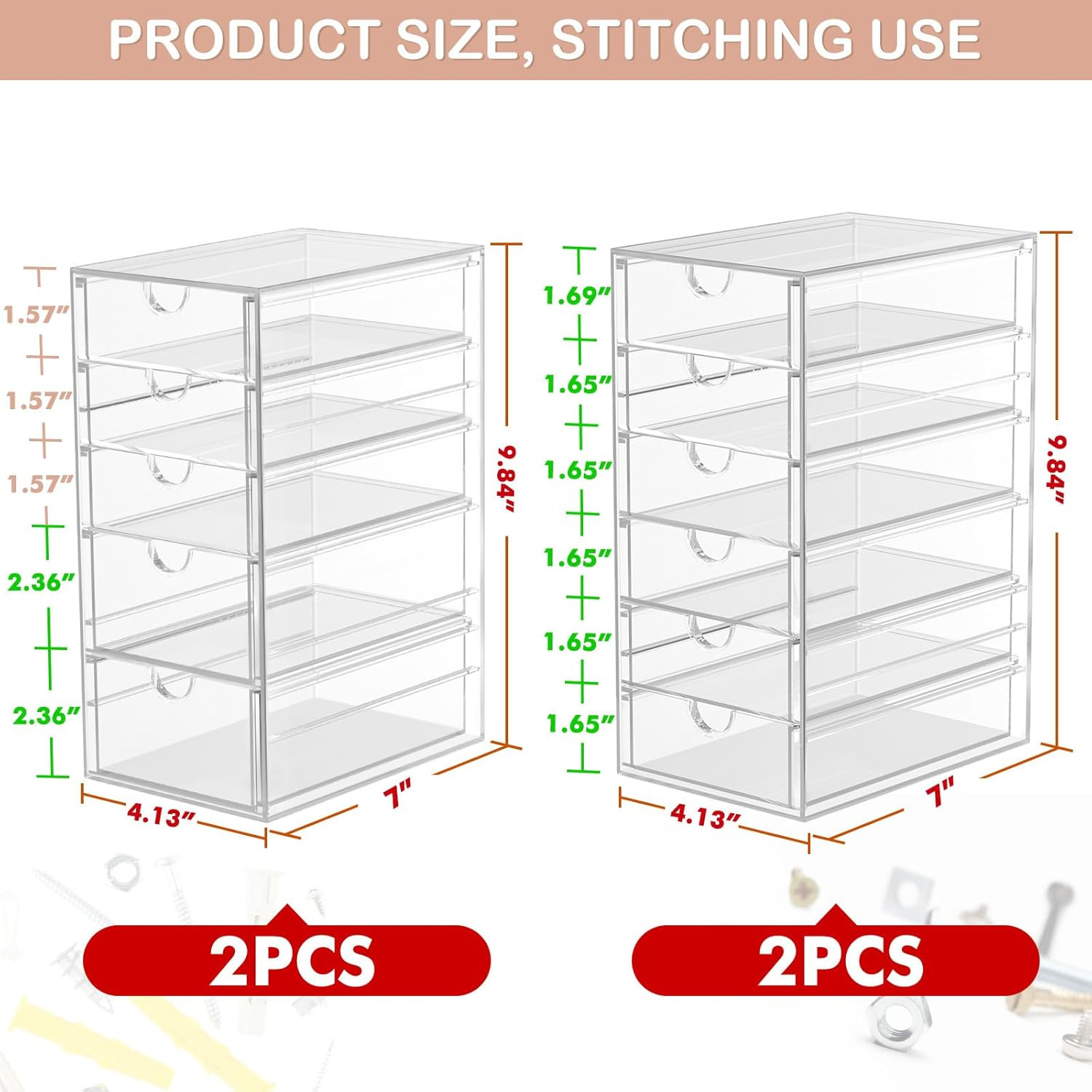 Desk Organizers and Accessories with 22 Drawers, 4 Pack Office Desktop Drawers,