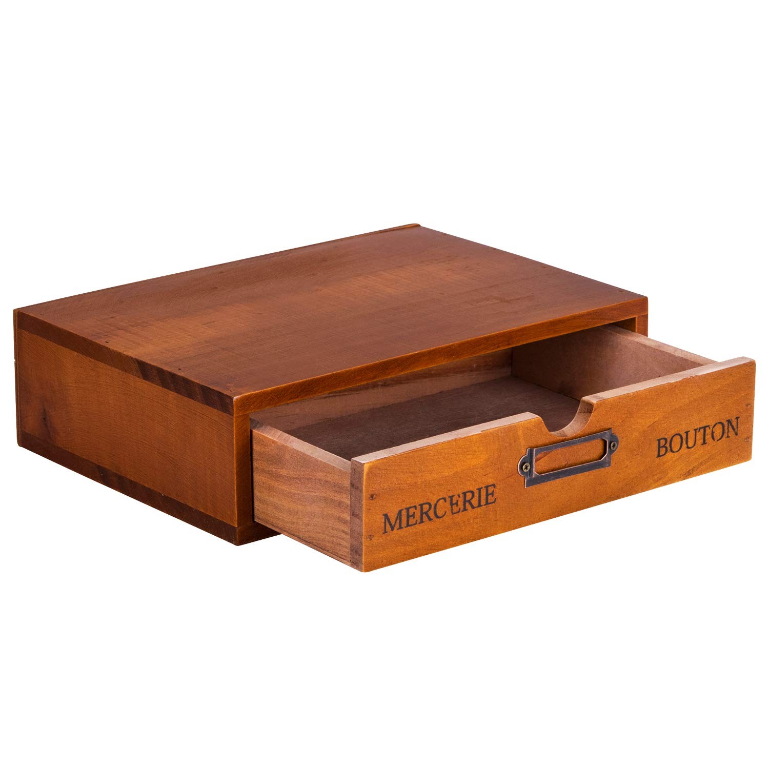 Wooden Single Drawer Unit – Solid Wood Monitor Stand for Desktop Organization…