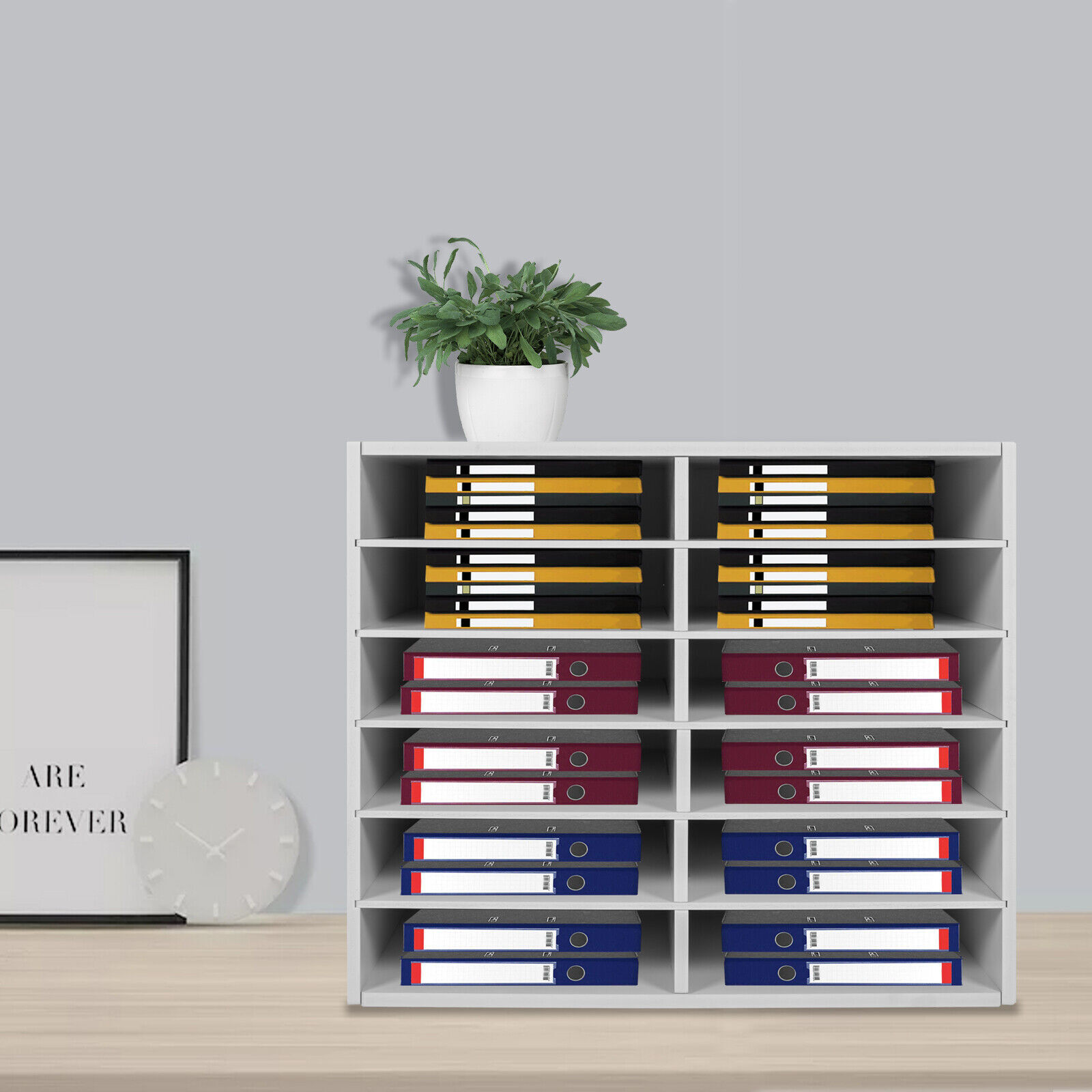 12-Compartment Literature Organizer – Durable File Sorter with Modern Design
