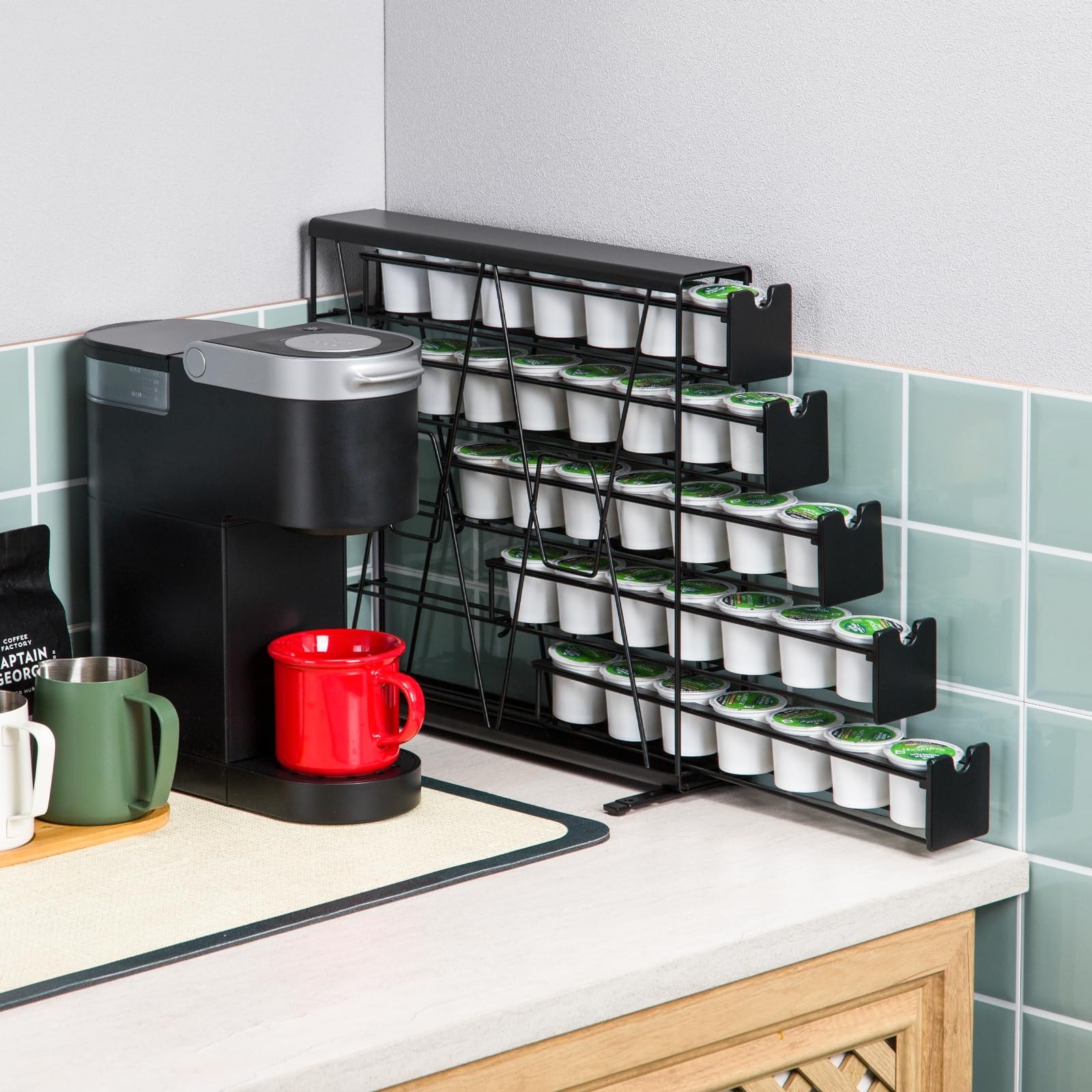 ZCDCP for K Cup Coffee Pod Holder, K 13.5 x 3.3 x 16.1 inches, black