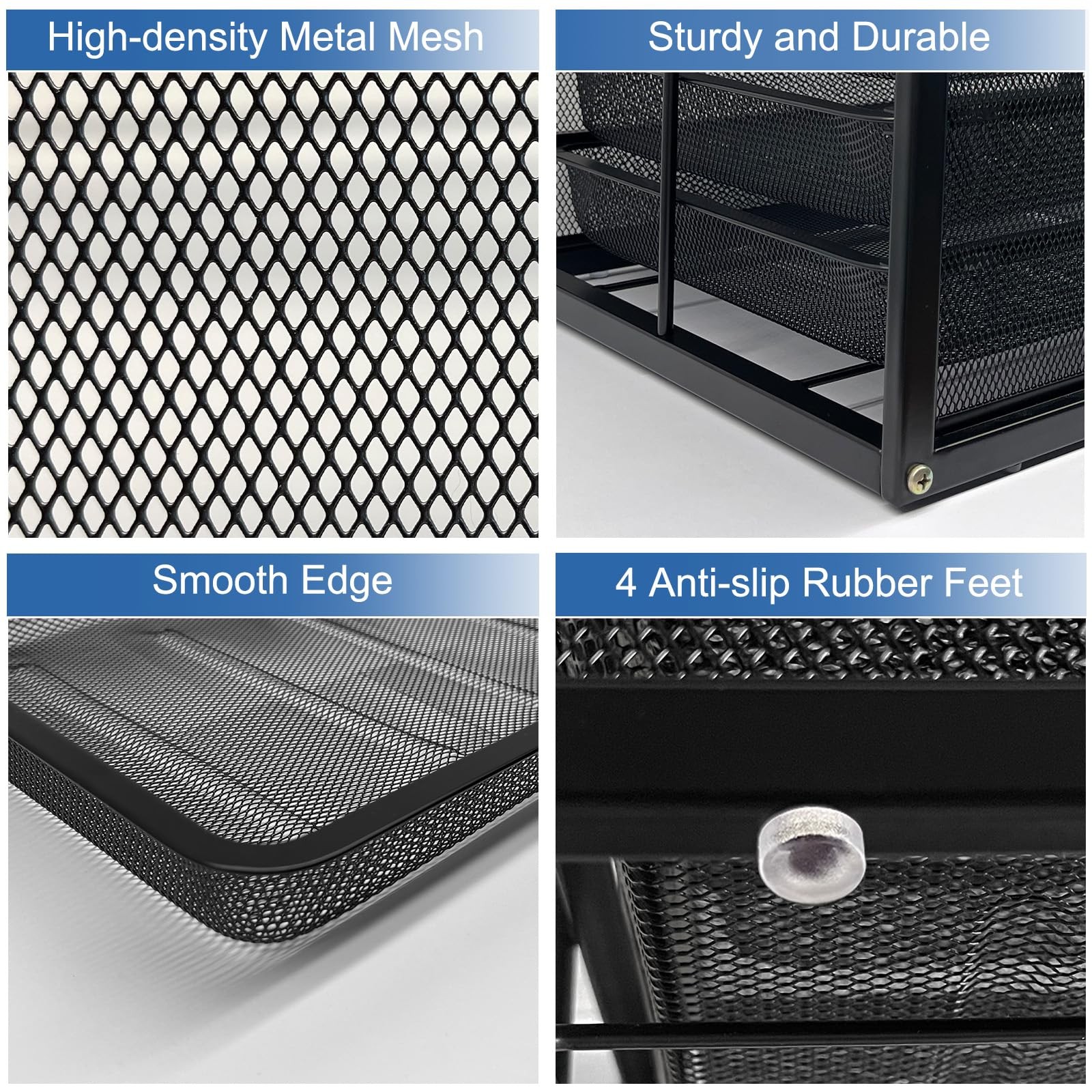 Natwind Mesh Desk Organizer 6 Tier Sliding Drawers Paper Sorter