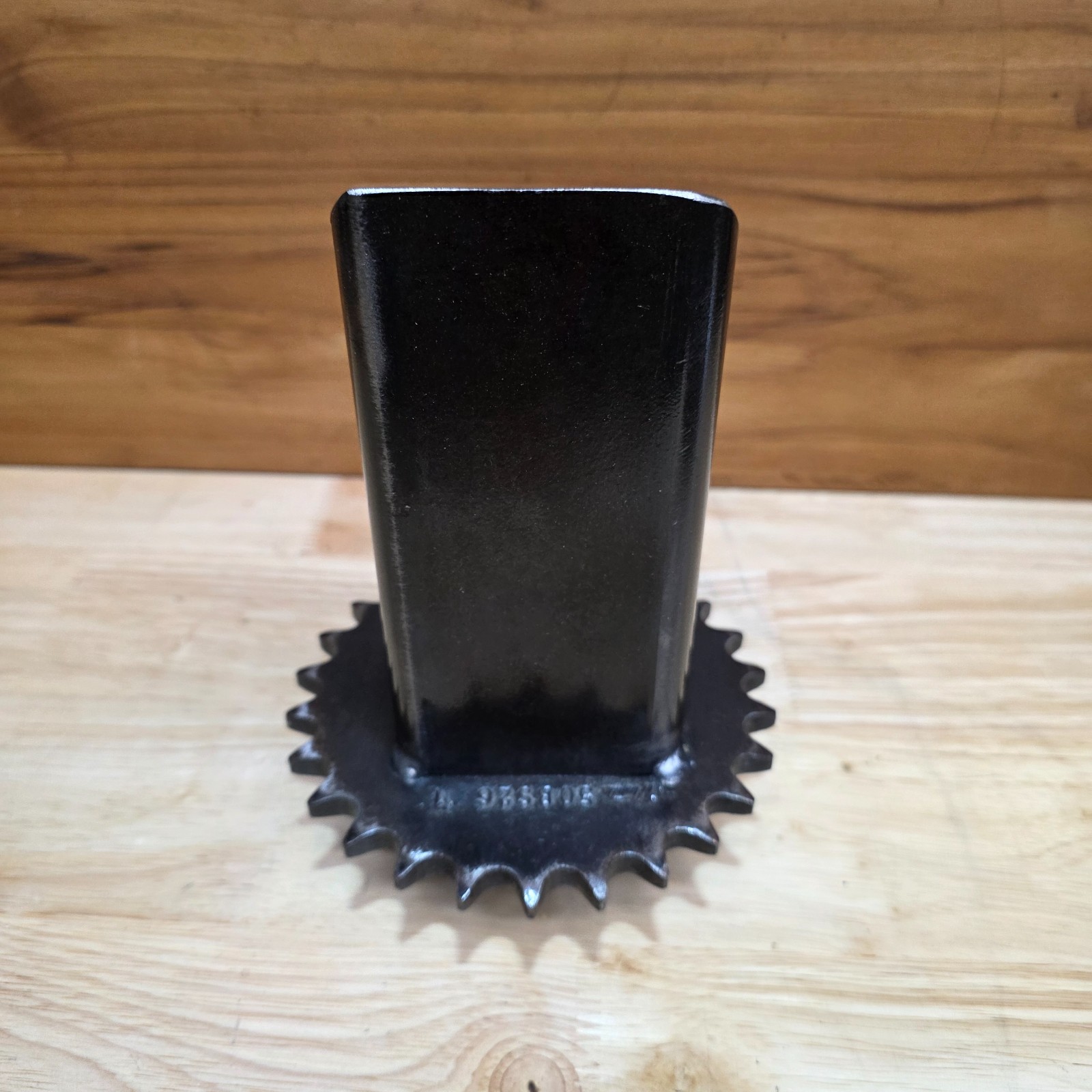 Industrial Steel Desk Organizer | Welded Reclaimed Gear Pen Holder
