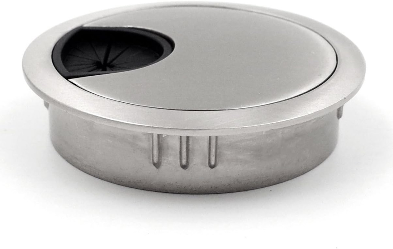 Jetland Desk Grommet for Wire Organizer – Brushed Silver, Fits 2″ Hole, GBS53, 2