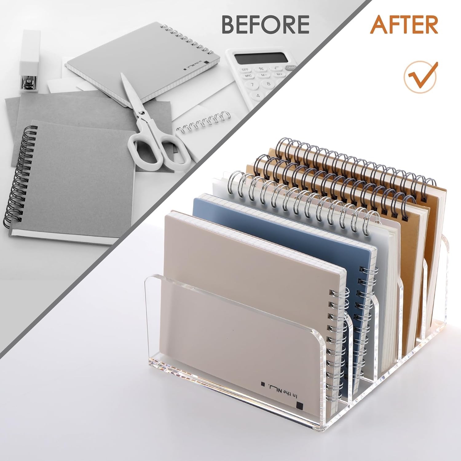 Acrylic Desk Organizer, 5 Compartments Mail Organizer,Small File Holders Lett…