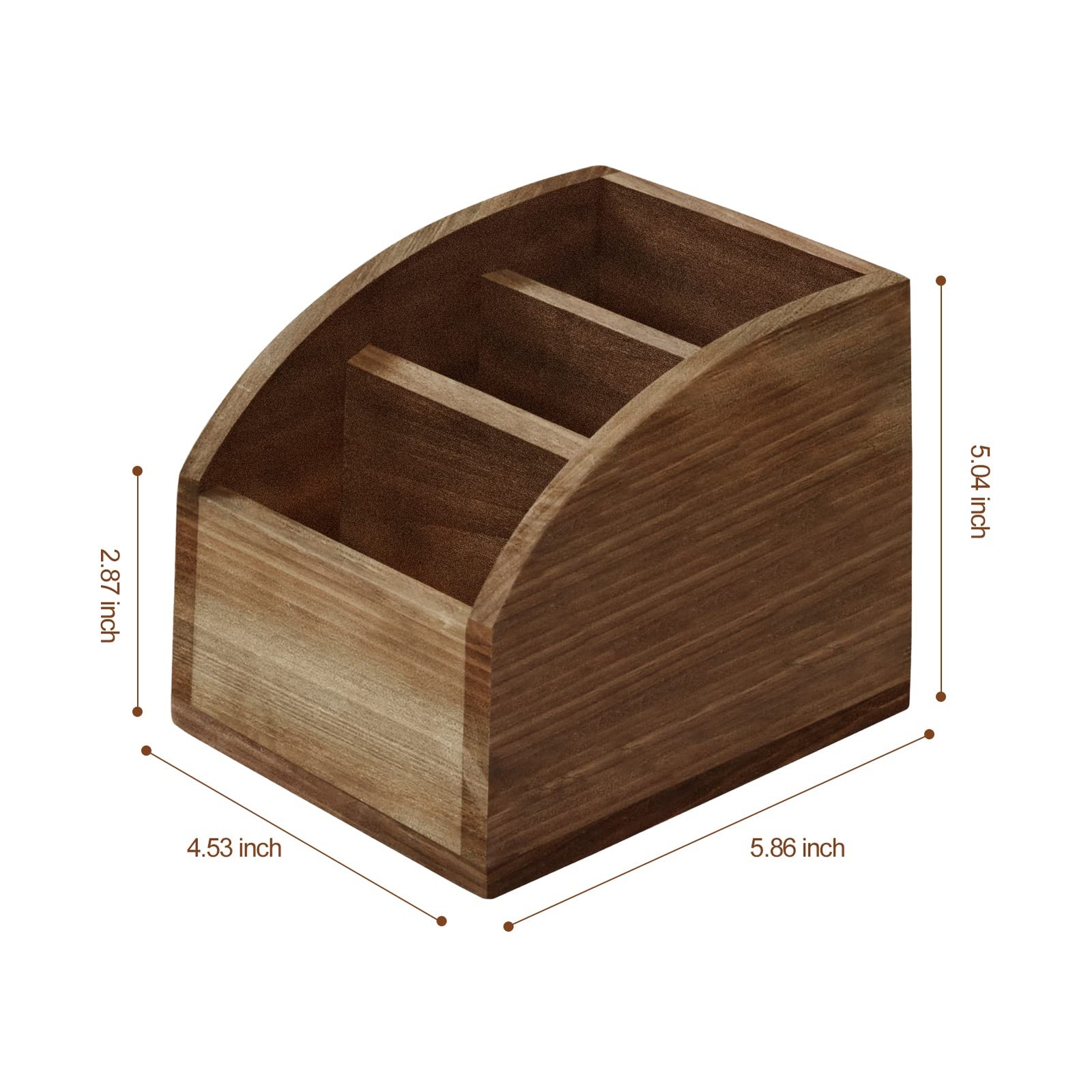 OKSQW Rustic Vintage Wooden Desk Organizer Farmhouse Wood Light Brown-S