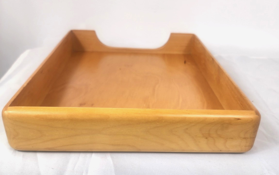 vintage Eldon ? Woodline Solid Birch ? Maple ? Wood Desk Document Letter Tray