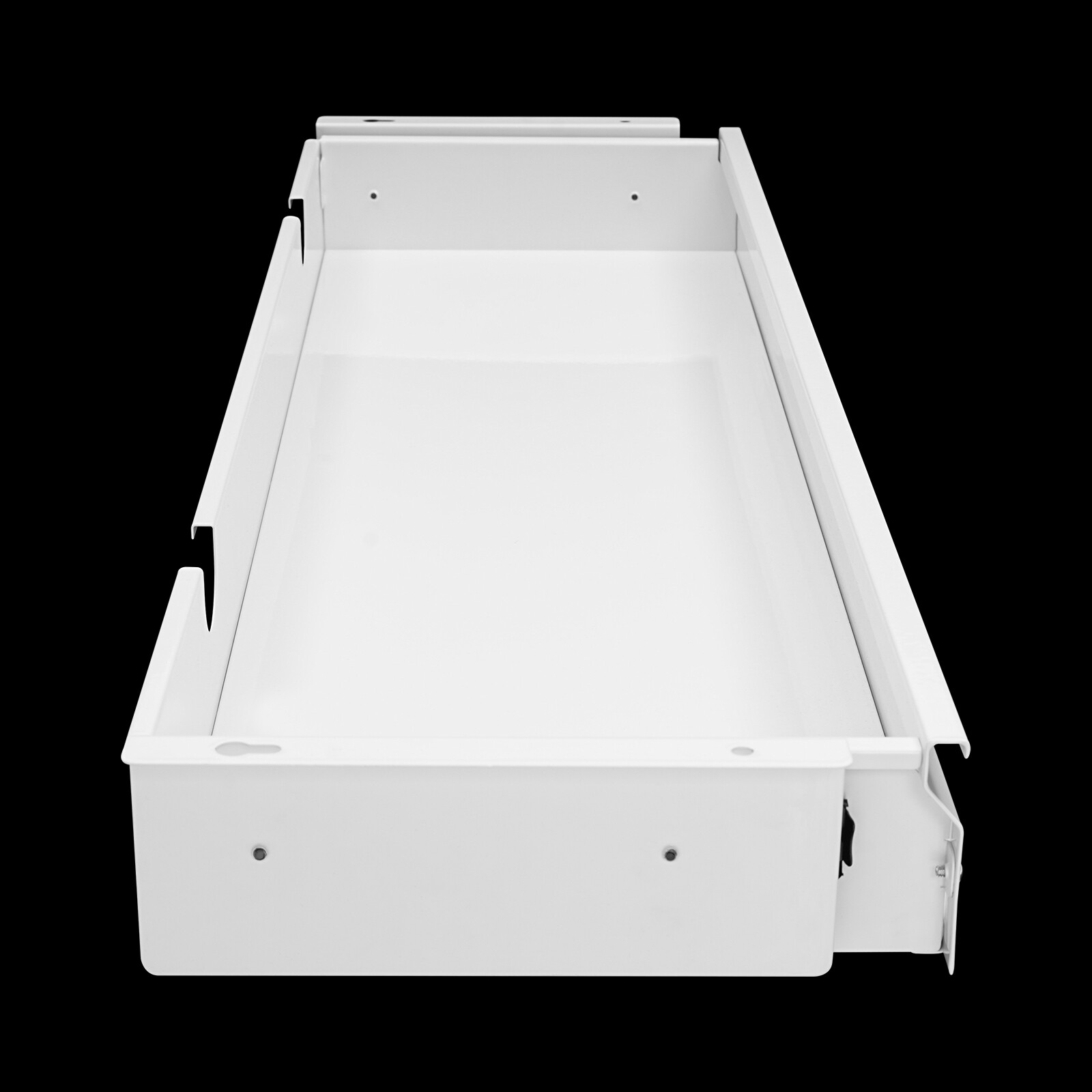 Under Desk Sliding Pull-Out Drawer White 33.3 × 9.2 In Mount For Sit-Stand Desk