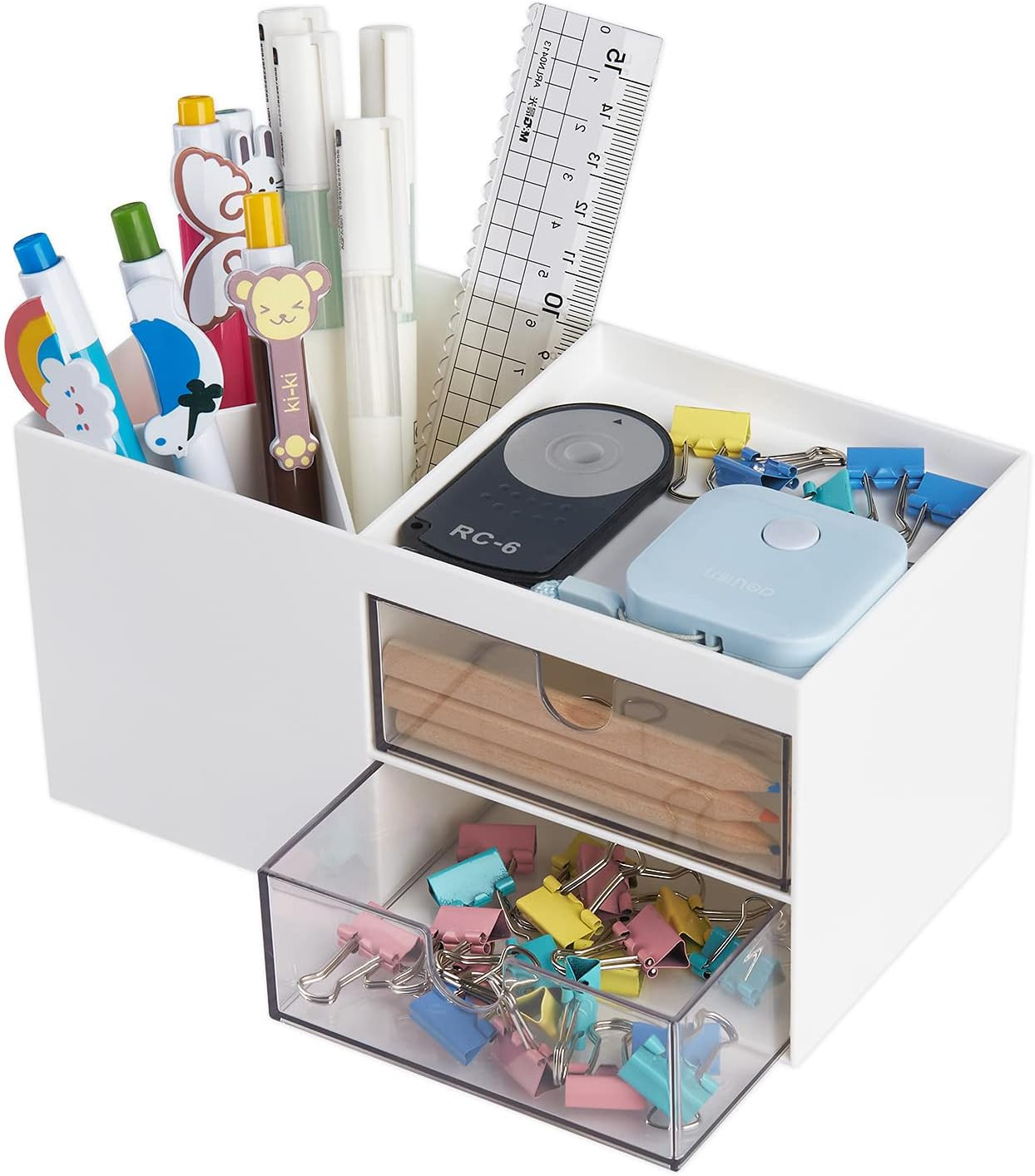Office Desk Organizer with Drawer, Office Supplies and Desk Accessories, Busines