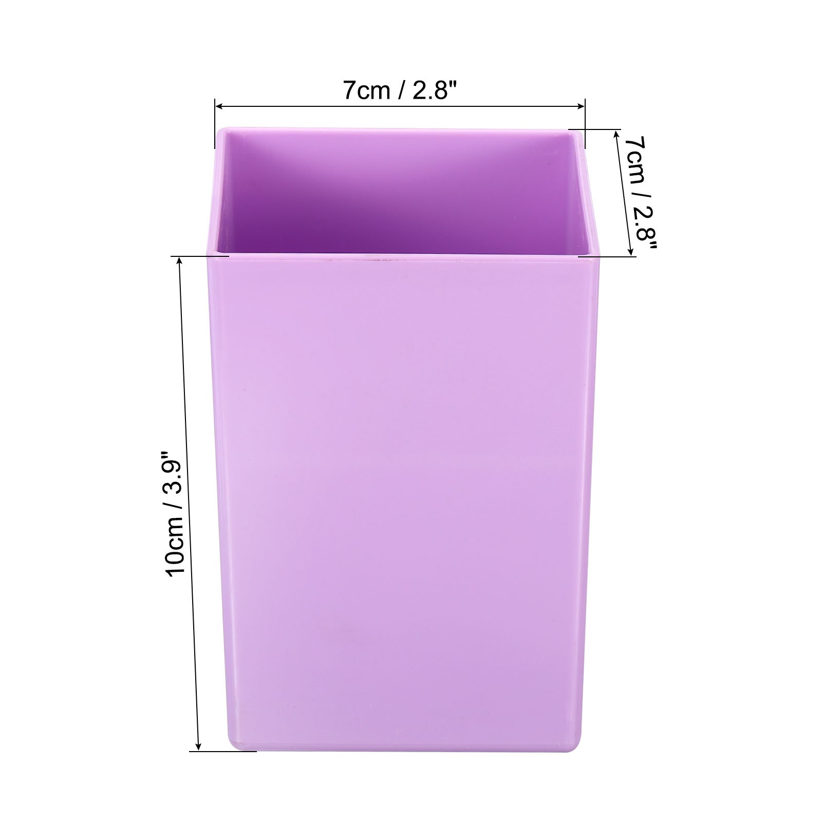 Pencil Holder, Plastic Makeup Brush Holder Square Desktop Organizer, Purple