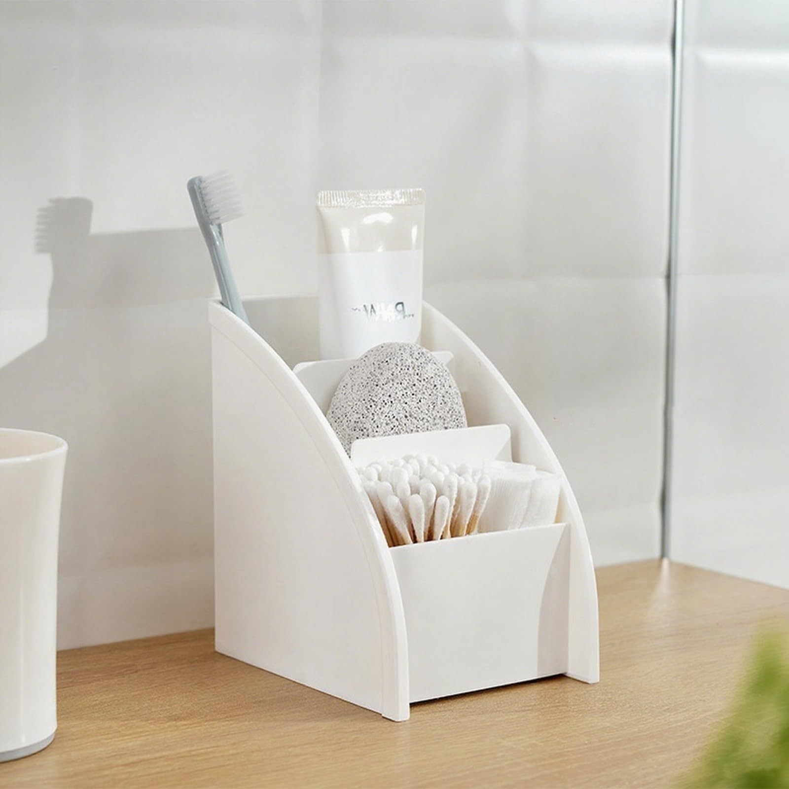 Desk Organizer with Tiered Compartments – No Lid Pencil Holder for Office Sup…