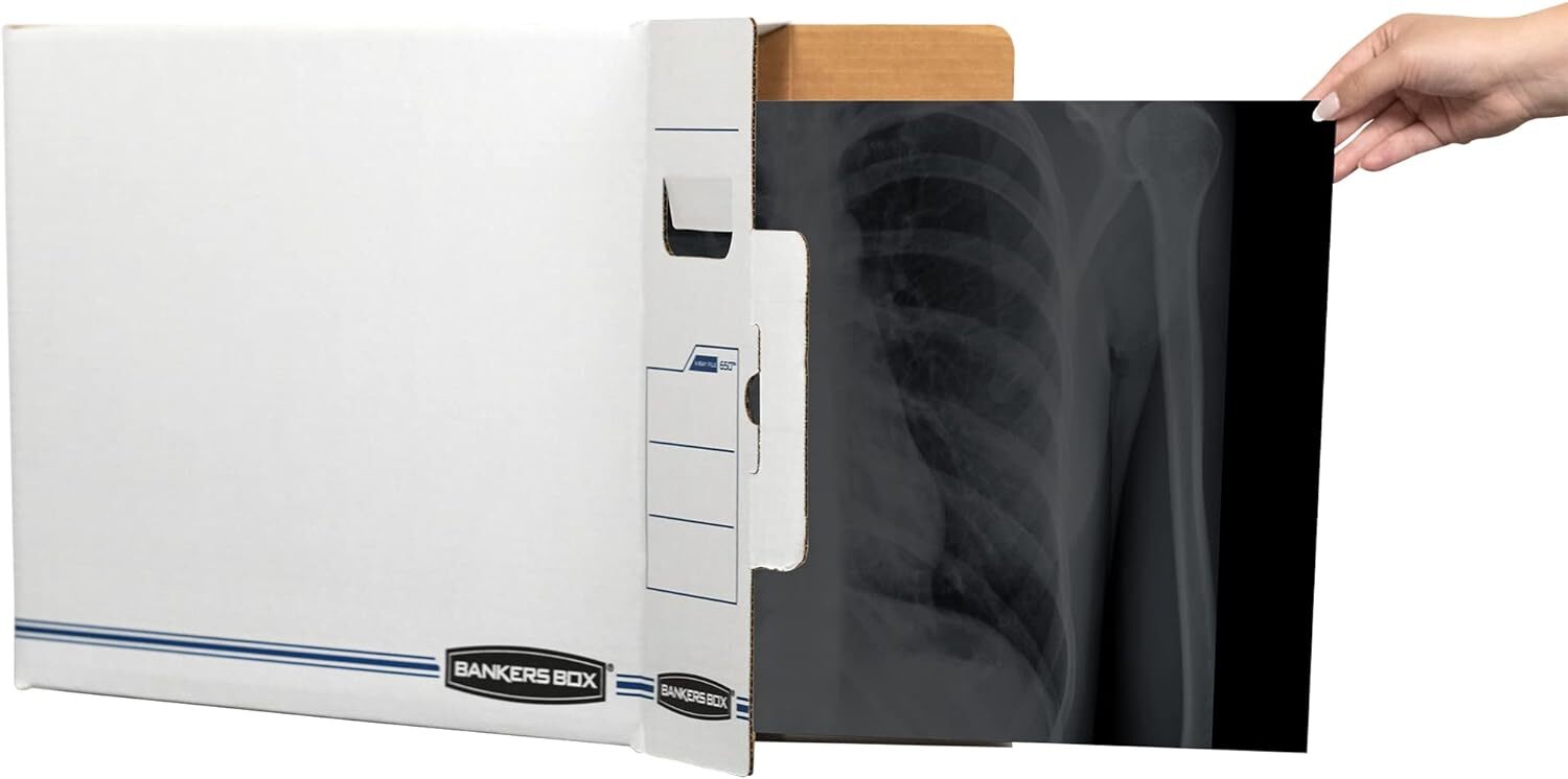 Bankers Box 12 Pack X-RAY Basic-Duty File Storage Boxes, Standard Blue;white