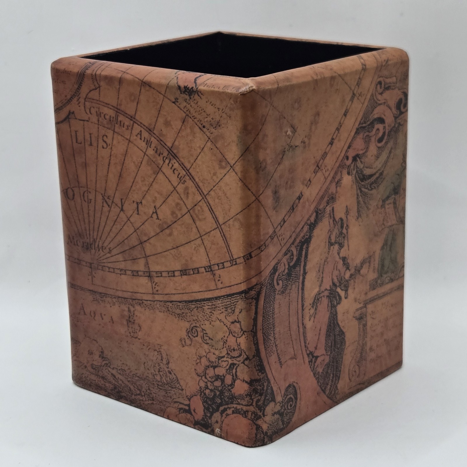 OOAK VTG Handmade Storia Art Inlay Pen & Pencil Holder Desk Office Decor 4.5″H