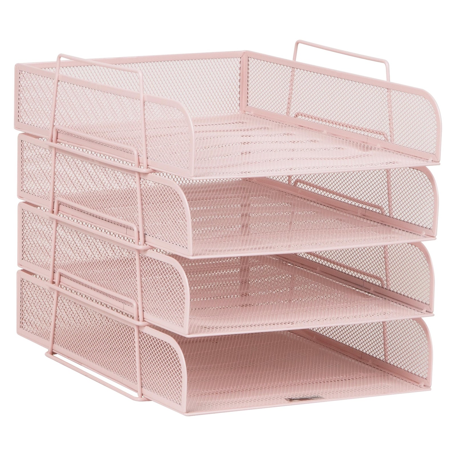 Mind Reader Stackable Paper Tray Desktop Organizer File Storage Office Metal