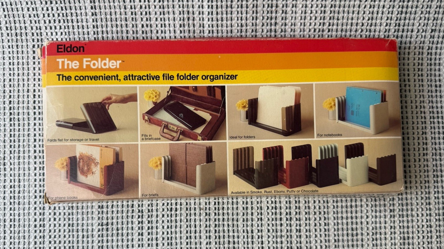 Vintage 80s Eldon The Folder 1980 File Folder Organizer 5 Compartments Foldable