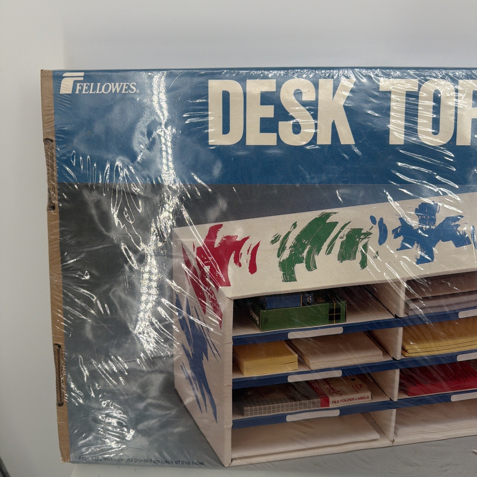 Vintage Fellowes 00826 Cardboard Desk Top Sorter Sorter 8 Compartment Retro 80s