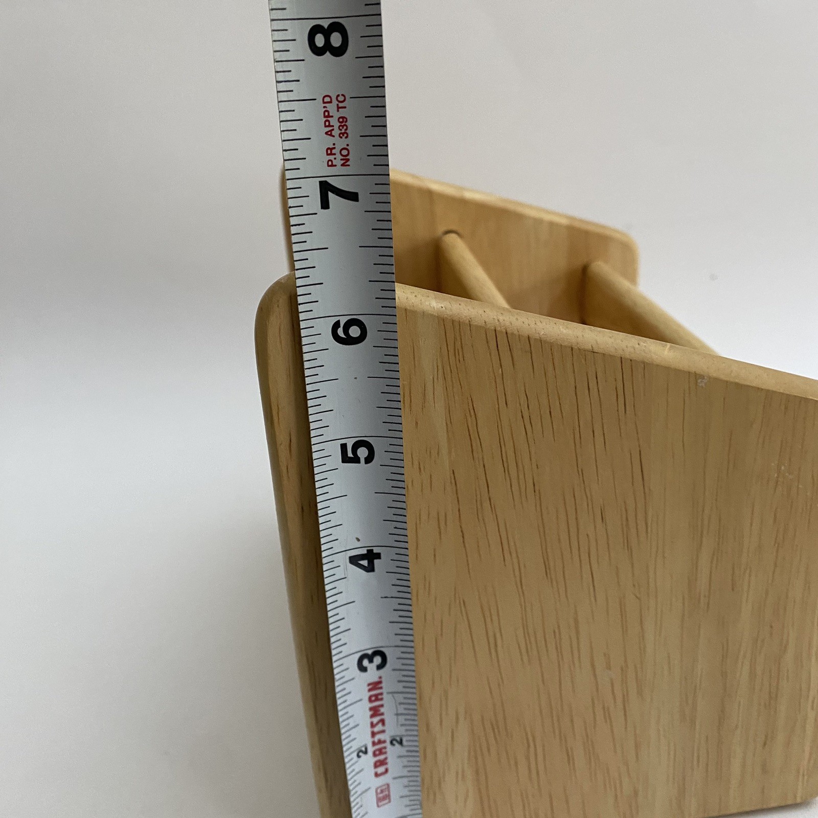 Vintage Wooden Desk Organizer Mail Sorter Letter CD Holder Natural wood Finish