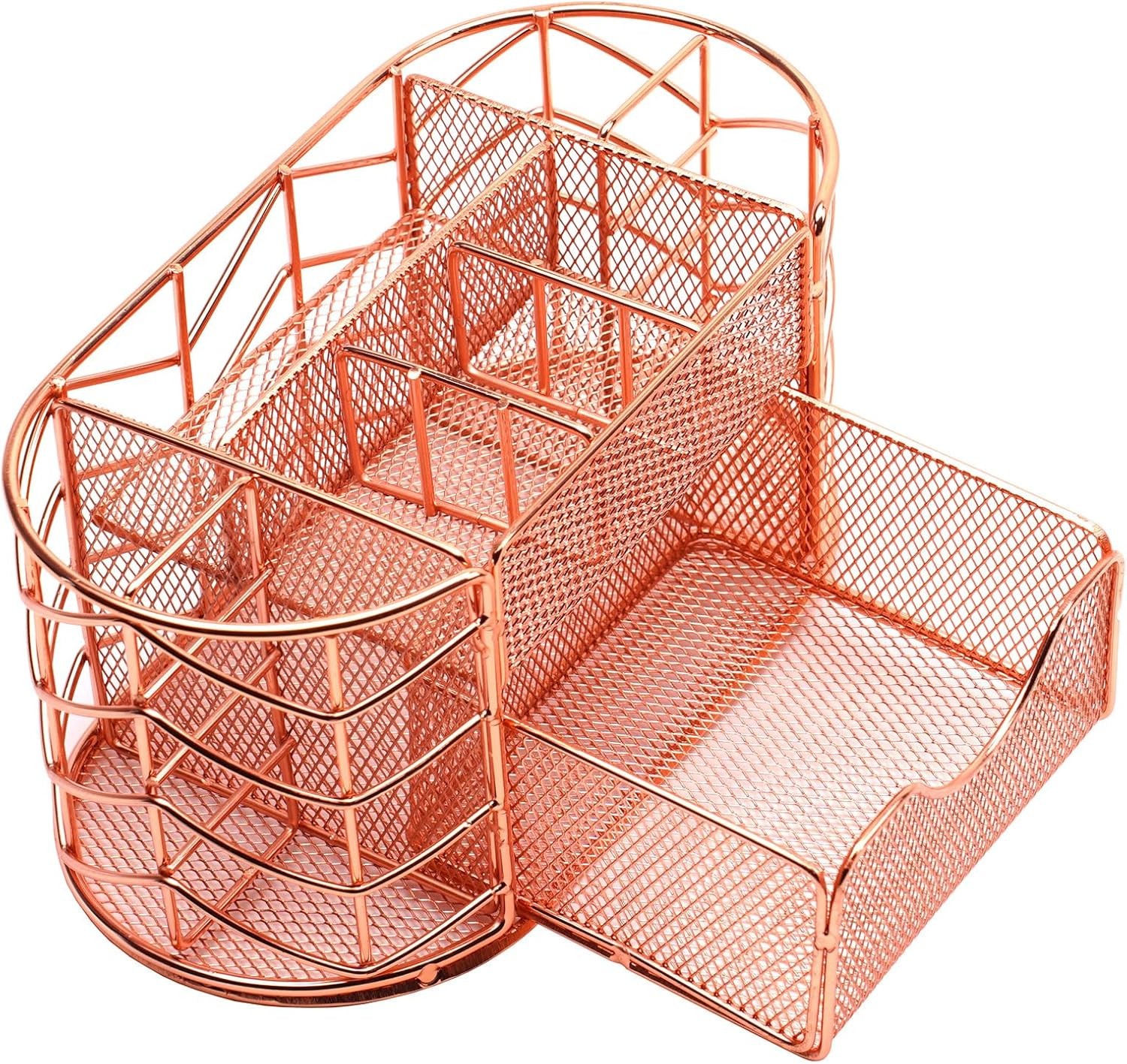 Desk Organizer, Pen Holder for Desk, Metal Pencil Caddy Storage for Desktop（pink