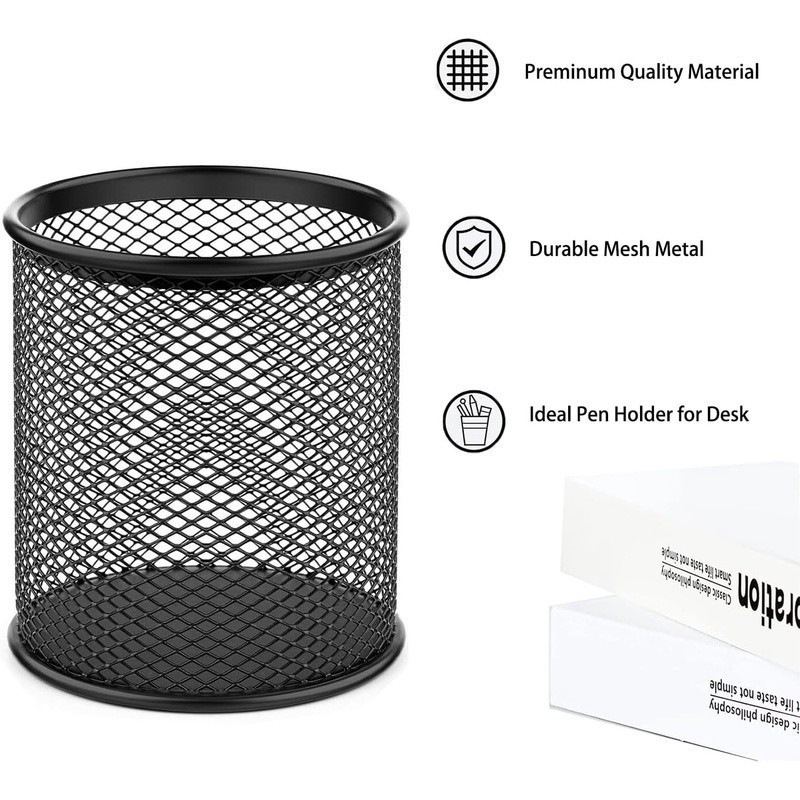 Aluminum Pen Pencil Holder Desk Organizer Lightweight Portable 4 Pack Mesh New