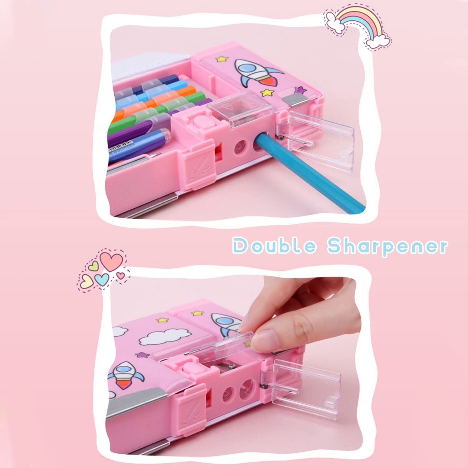 LilyBeauty Pop Up Multifunction Pencil Case for Girls Boys, Cute Cartoon Pen …