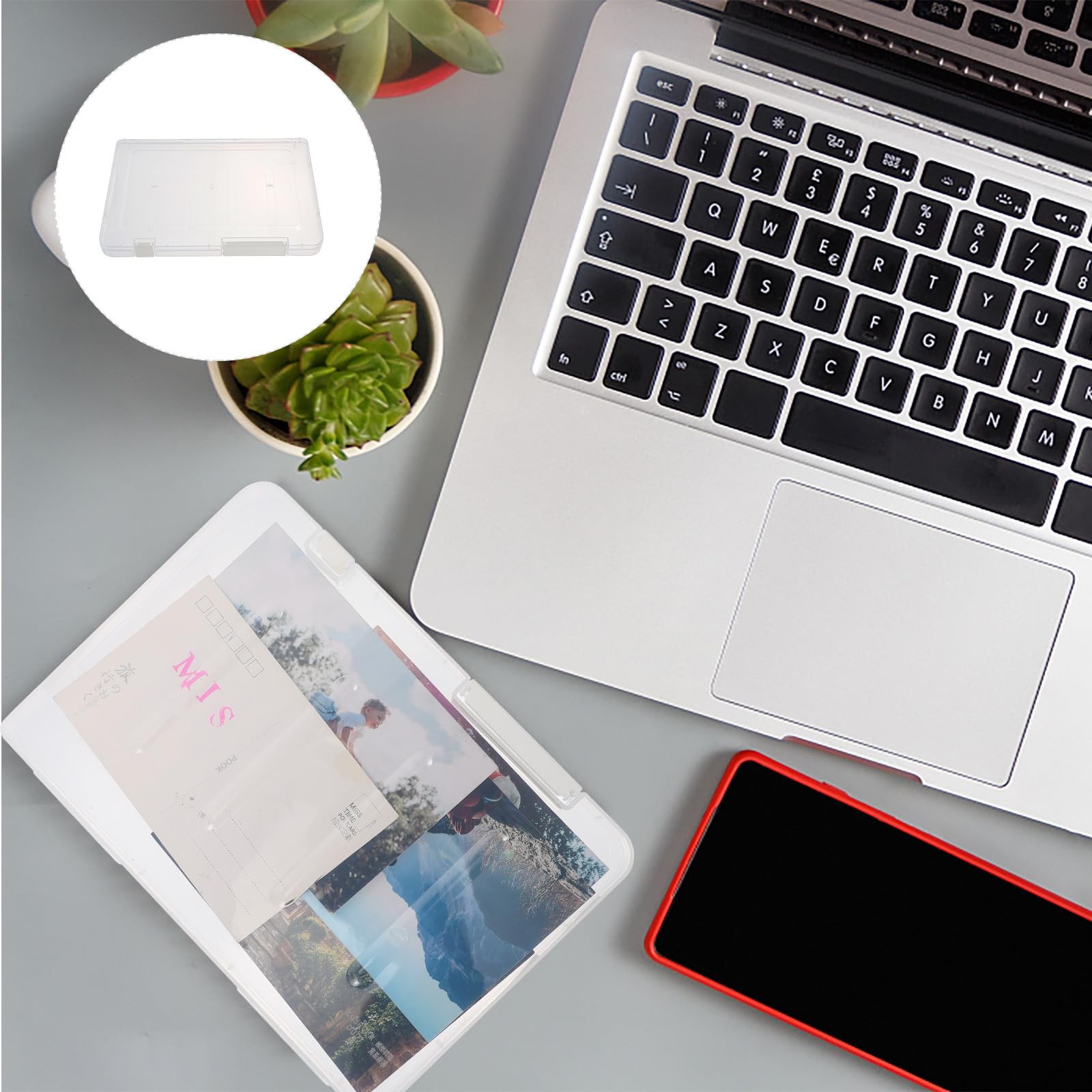 YARNOW A5 Plastic Document Storage Box with Lid Compact Office File