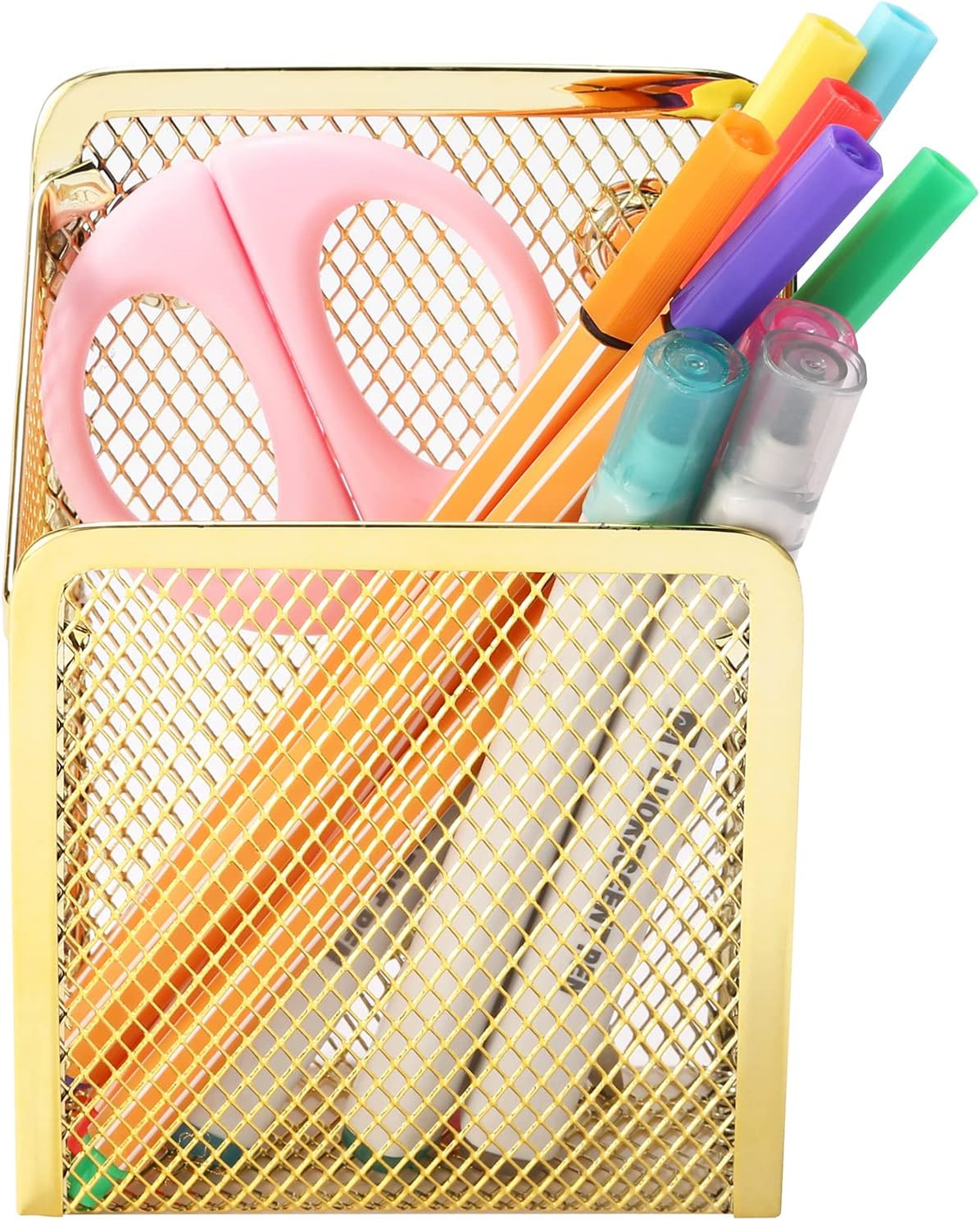 Magnetic Pencil Holder,Mesh Stainless Steel Pen Basket, Metal Writing Utensil St