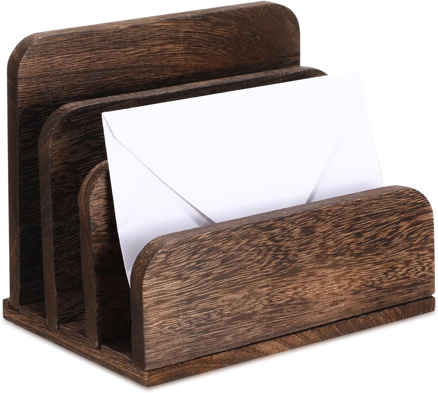 Wooden Holder 3 Slots Organizer for Desk Wood File Paper Letter Sorter for Le…