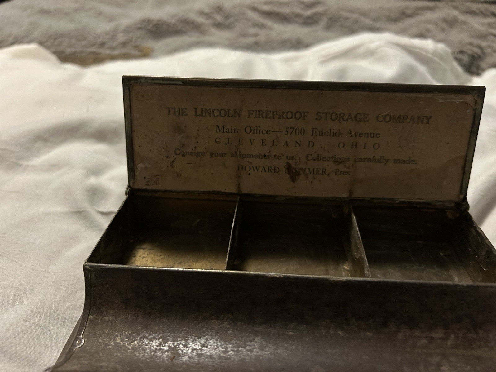 Brass Desk Organizer By: The Lincoln Fireproof Storage Co.