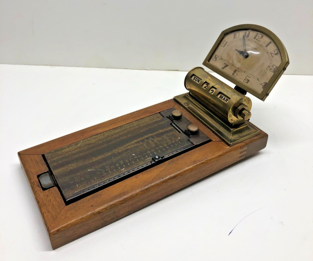 Art Deco Style Clock Rolodex made by New Haven Clock Co. ( Tele-List ) No Res.
