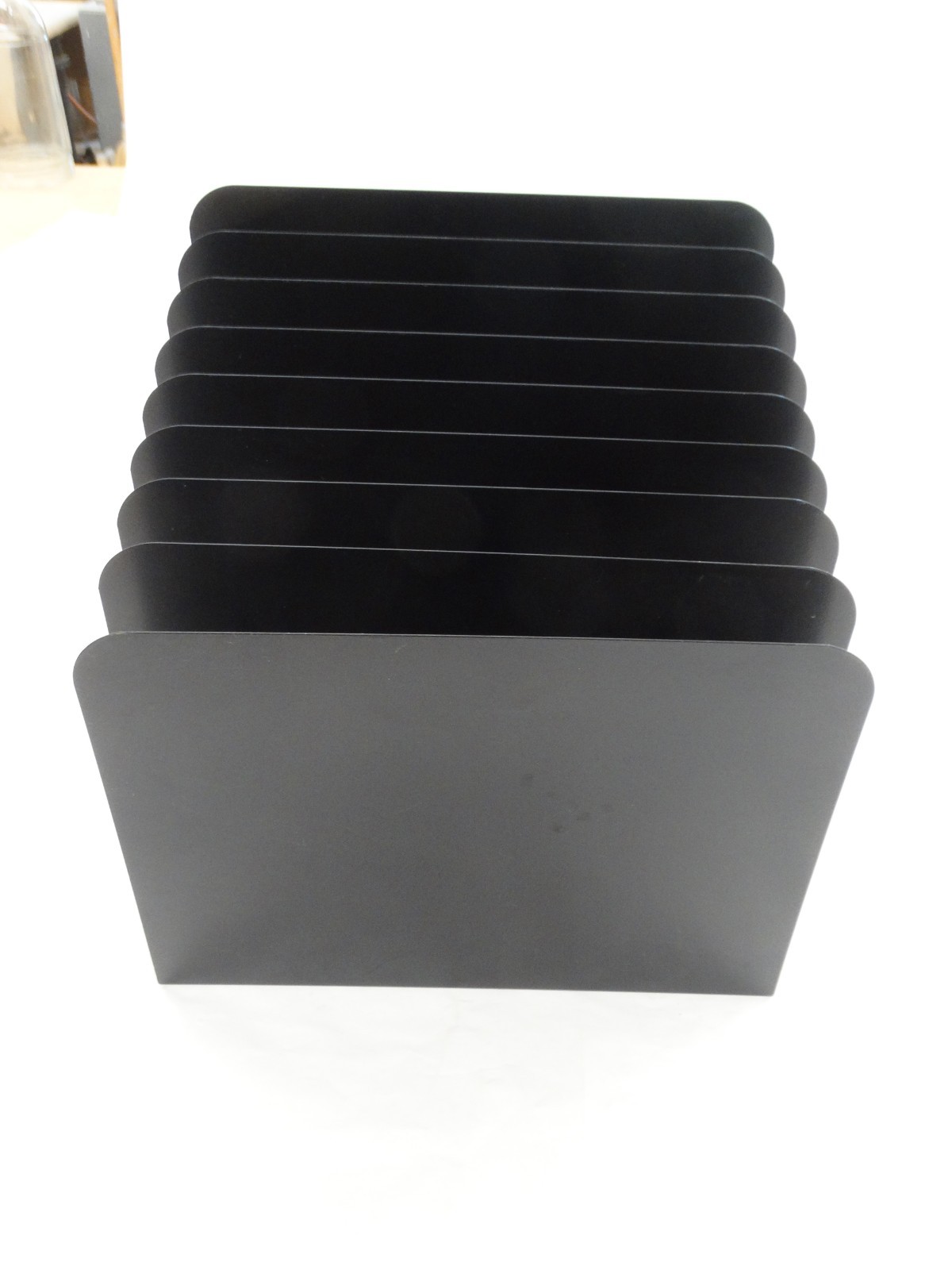 Vintage Steelmaster Vertical 8 Slot Steel Desk Slant Organizer / Sorter Black