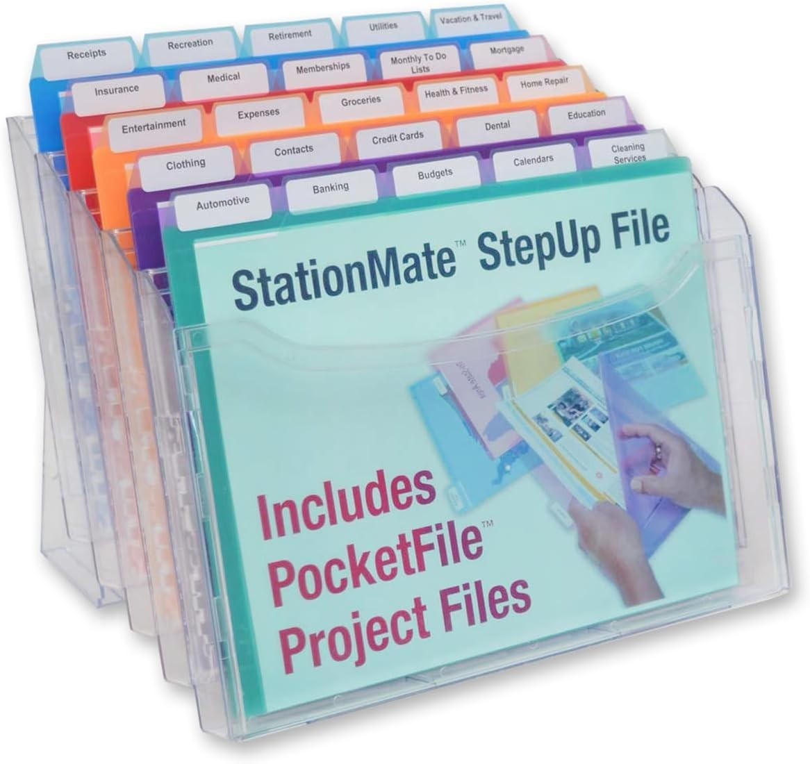 StationMate Desktop Organizer Includes 25, 5th-Cut PocketFiles. Complete Proj…
