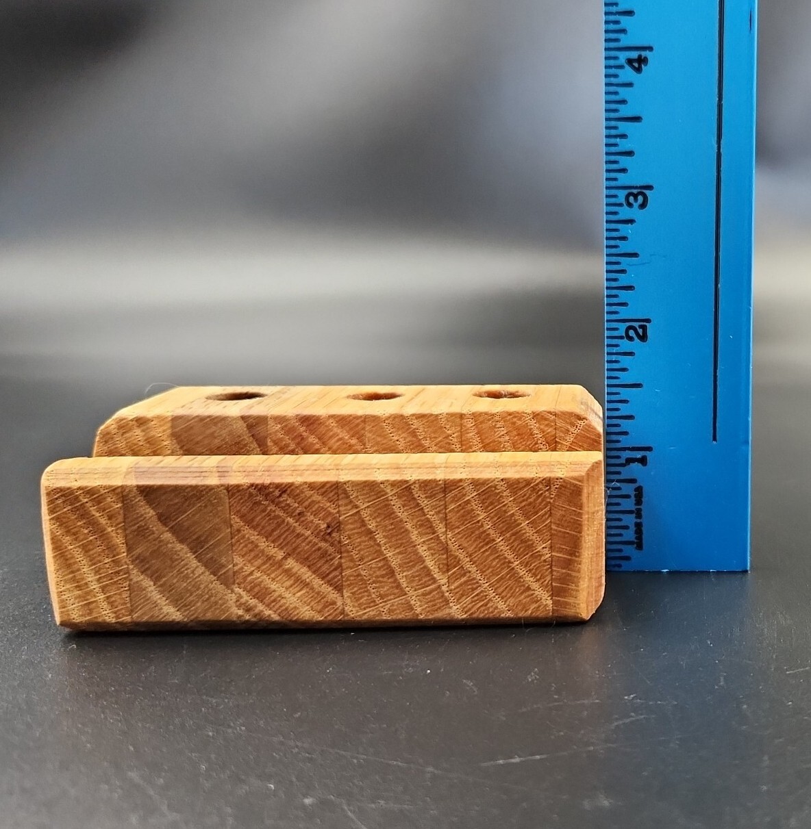 Desk Organizer Business Card Holder and Pen Stand Handmade Office Gift Oak Wood