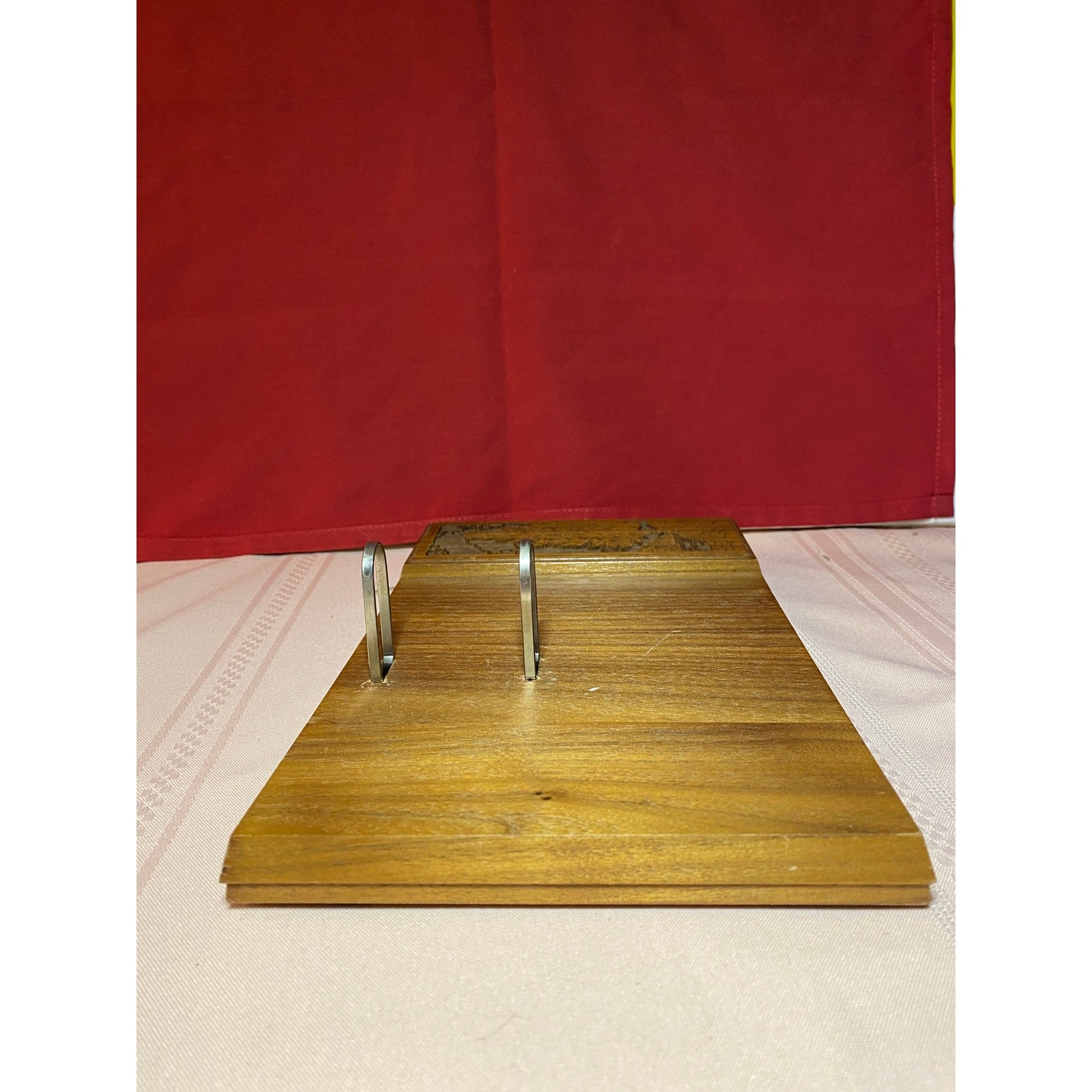 Lasercraft, USA Desktop Organizer Valet Mail Phone Wallet Holder Pine Tree GUC