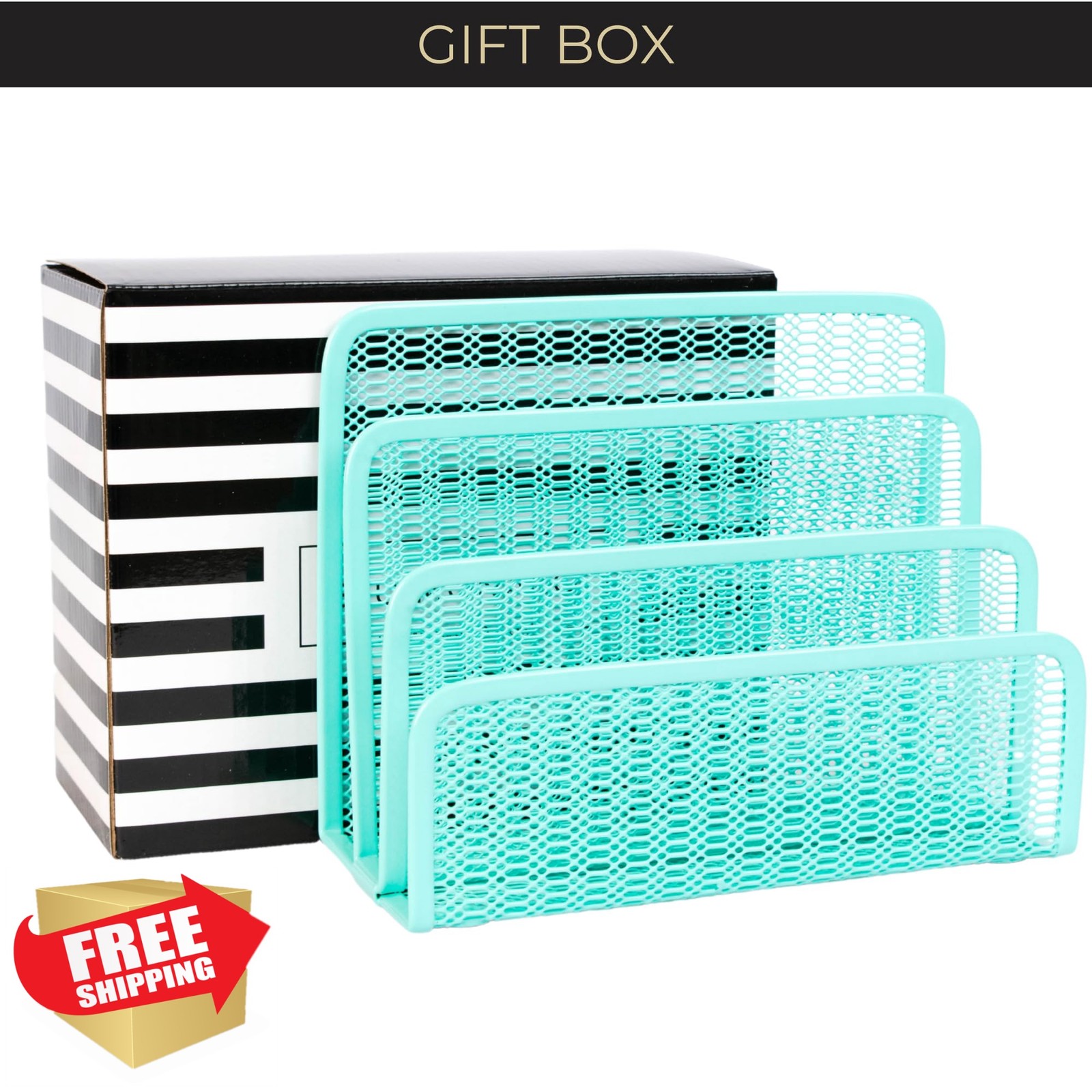 BLU MONACO Aqua Metal Mesh Letter Sorter