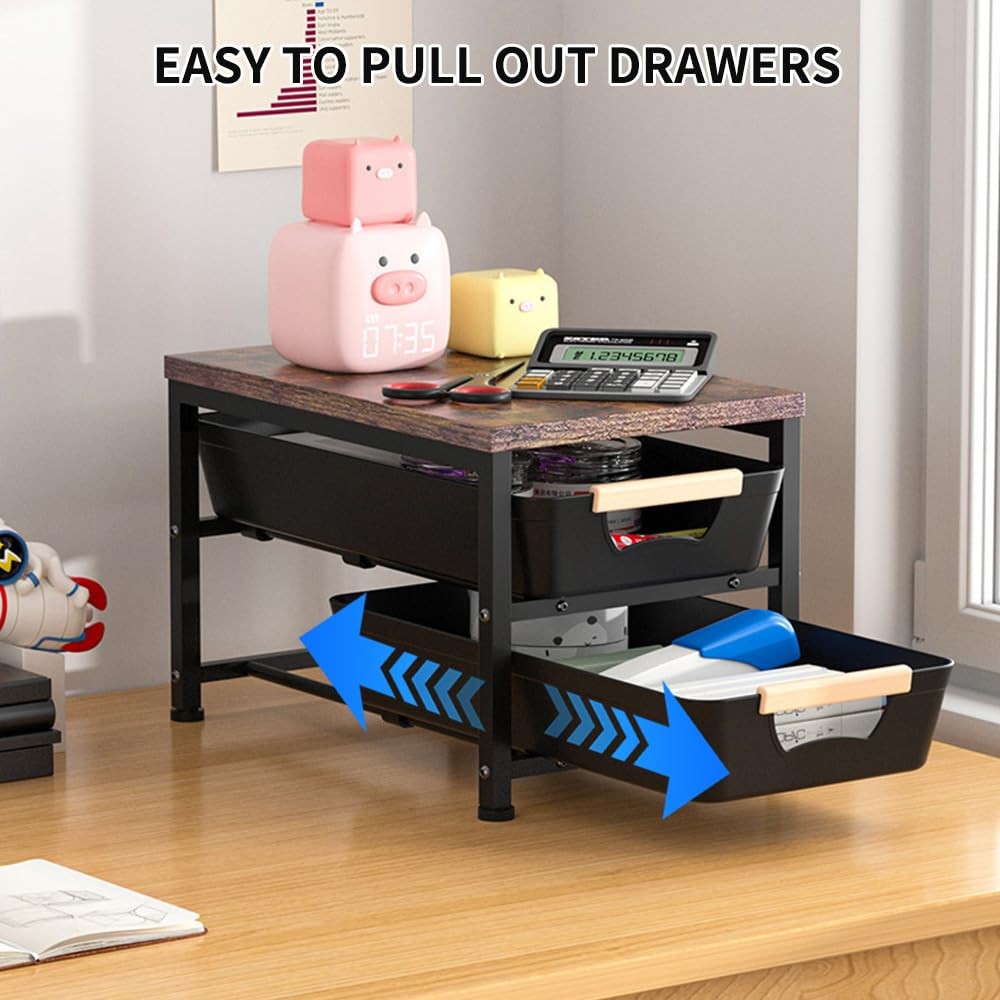 Janebert Office Desk Shelf Medium(14.96″D x 9.45″W x 11.02″H), White