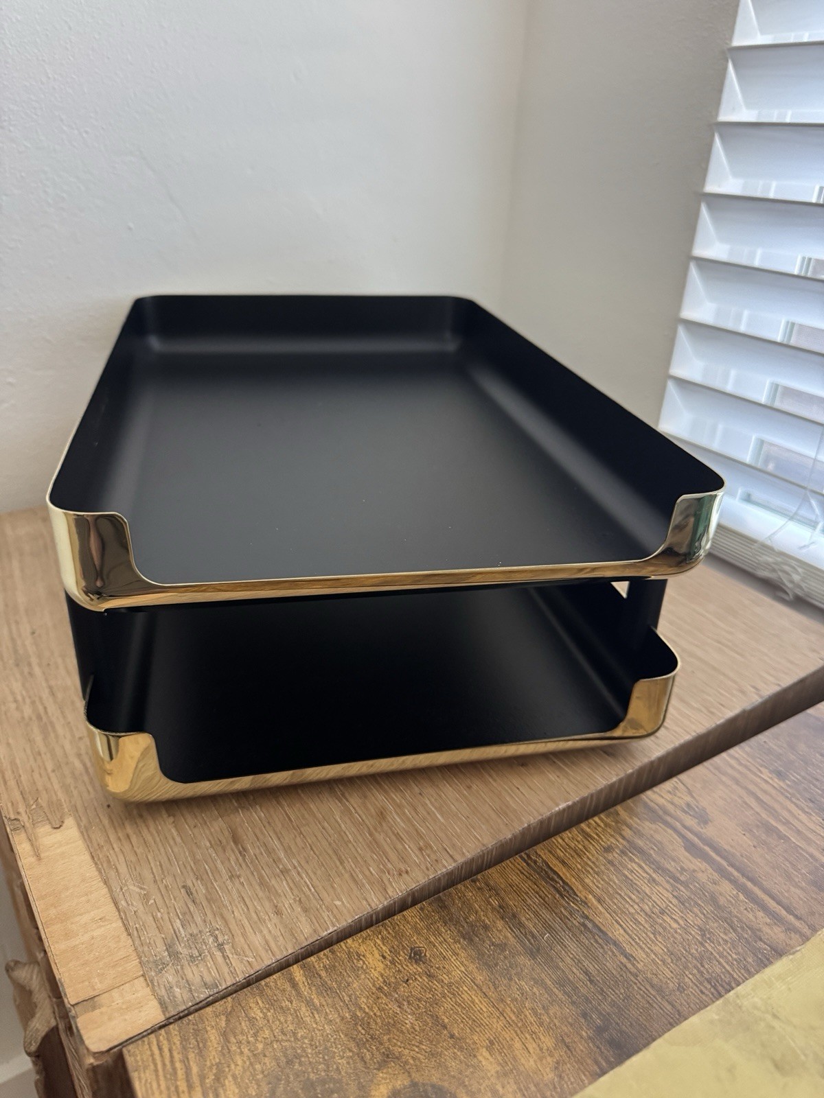 Eldon 6000 Letter File Organizer Tray 1984 Gold Plated Black NEW OLD STOCK