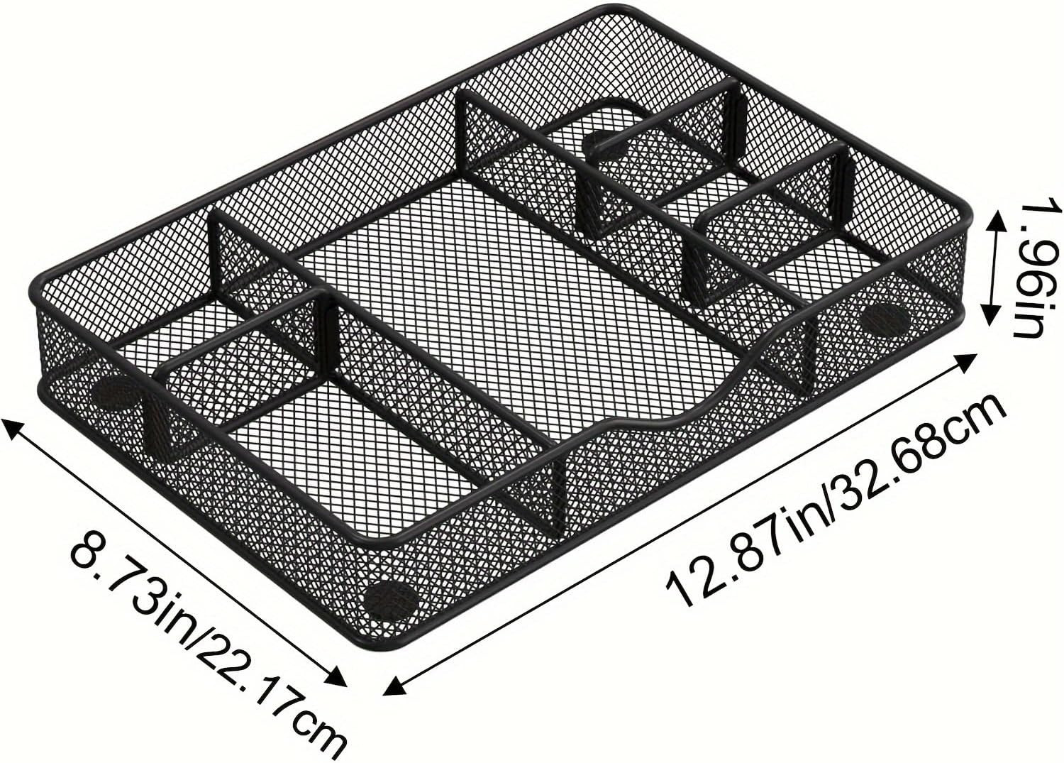 Desk Drawer Organizer Tray, Metal Mesh Drawer Organizers Office, 6 Adjustable Co