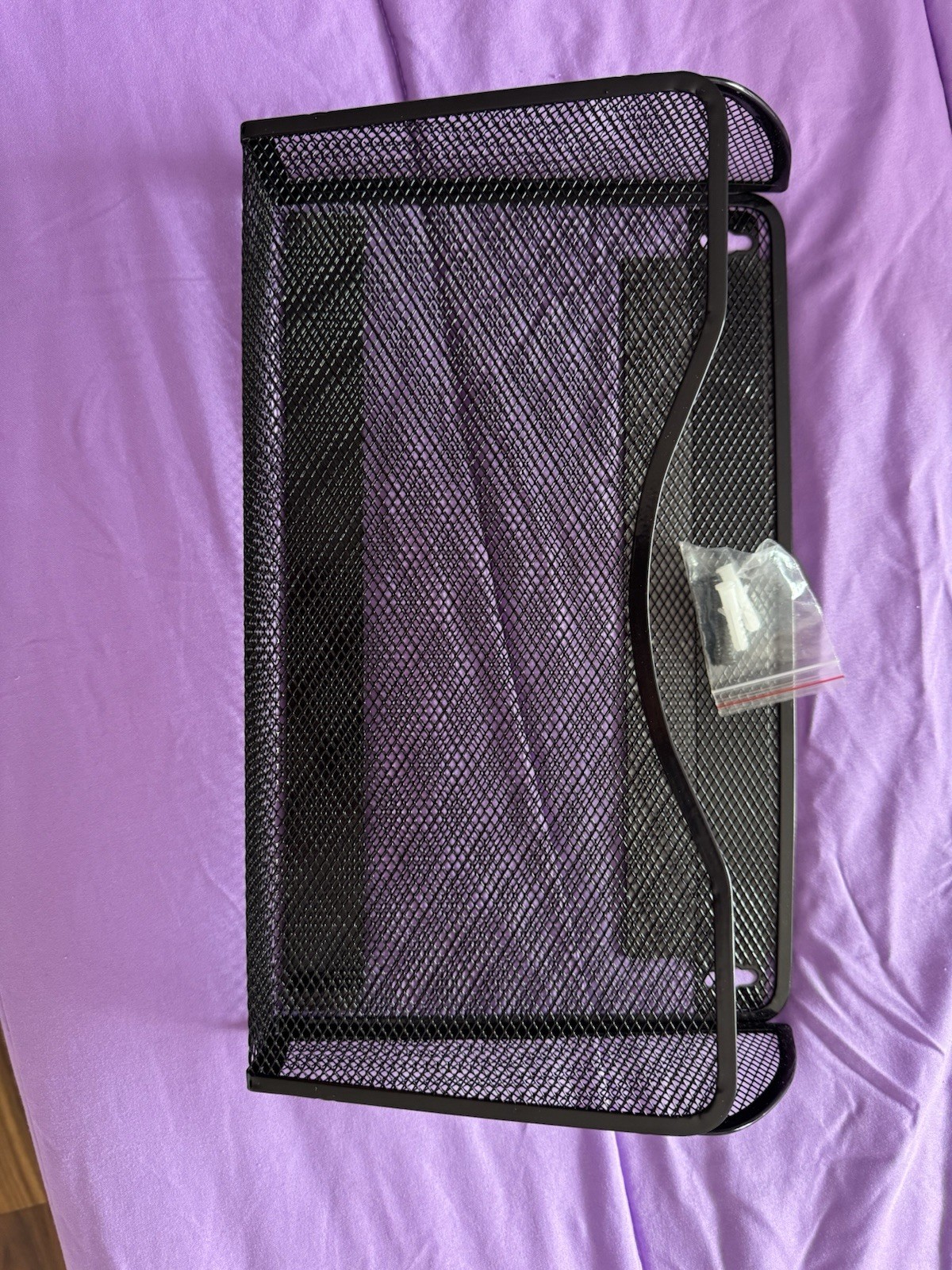 Black Metal Mesh Desk Organizer Paper & Letter Tray Desktop Organizer