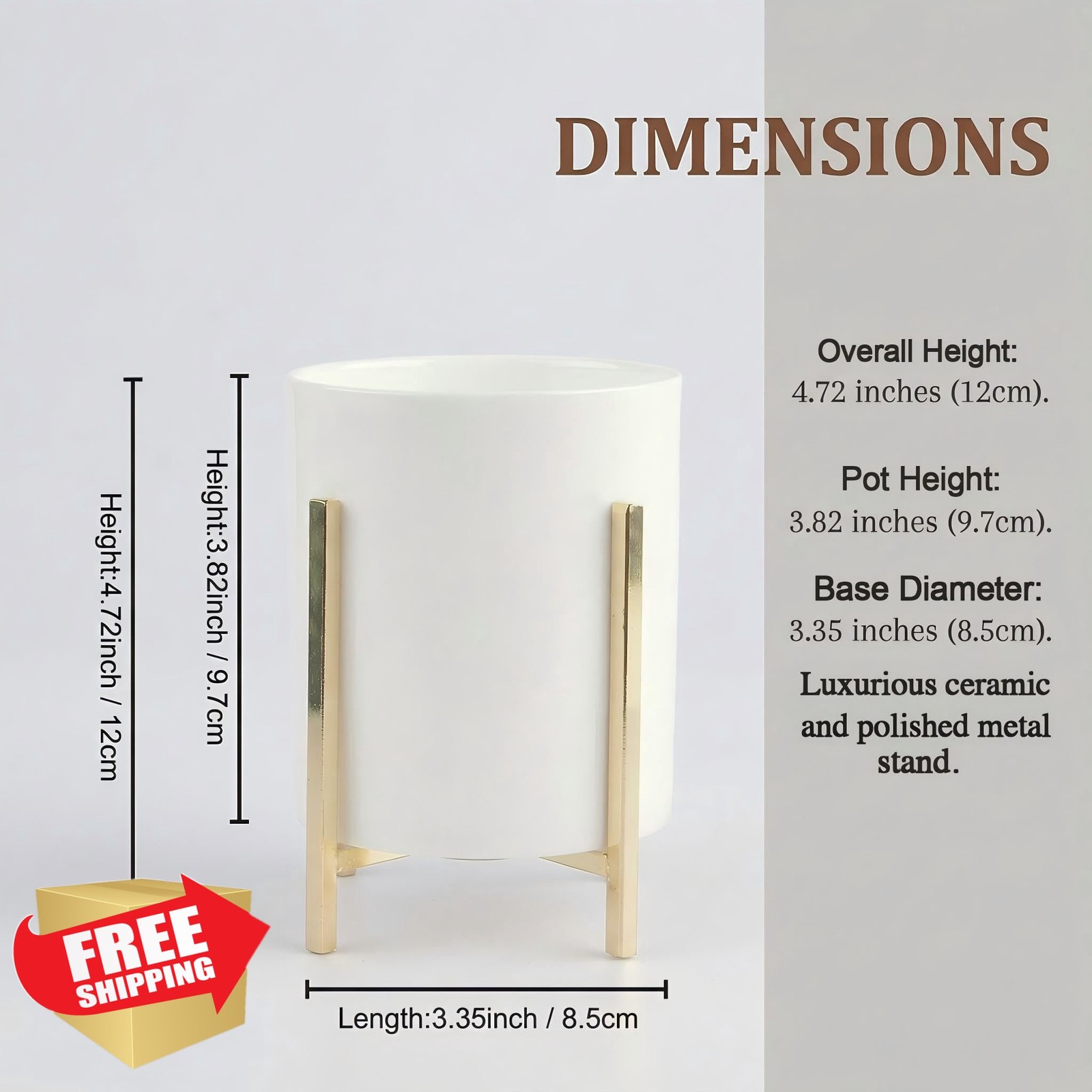 MONOSUGO Ceramic Pen Cup White Black Legs