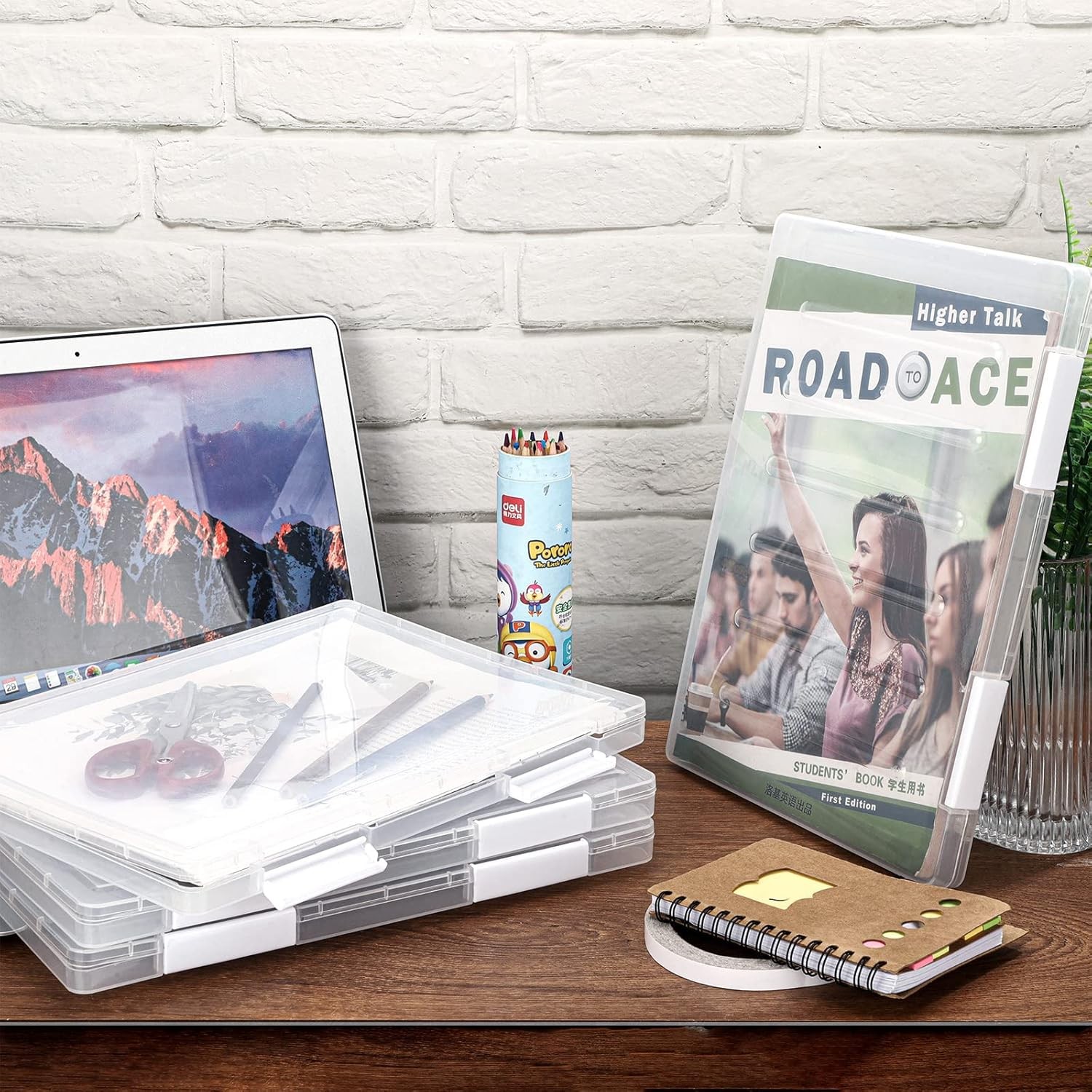 4 Pcs Magazine Protector A4 File Paper Storage Box Clear Portable Transparent