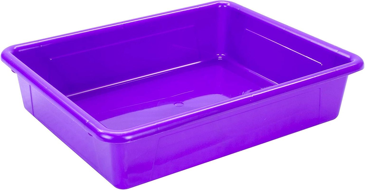 Letter Size Flat Storage Tray – Organizer Bin for Classroom, Office and Home, Vi