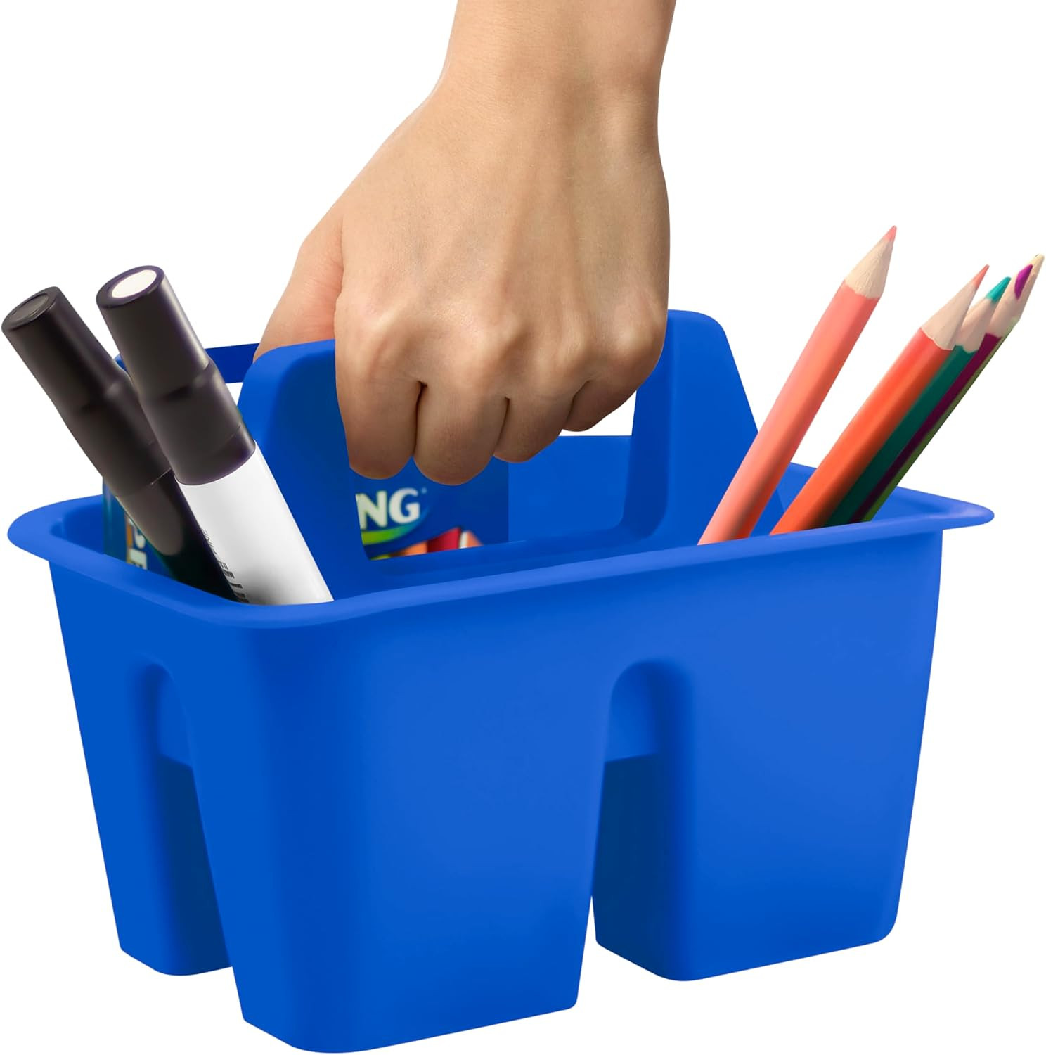 Mini Classroom Caddy 12-Pack – Versatile Organizer with Handle, Blue